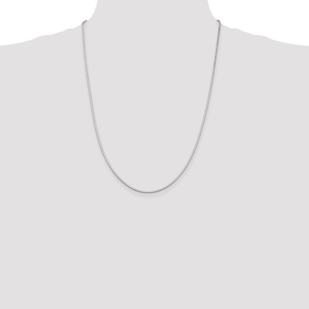 925 Sterling Silver 1.5mm Octagonal Snake Chain Necklace - 24 Inch Dainty Jewelry for Women, Gift for Her, Birthday, Anniversary, Valentine's Day Present | Everyday Wear, Layering, Special Occasions