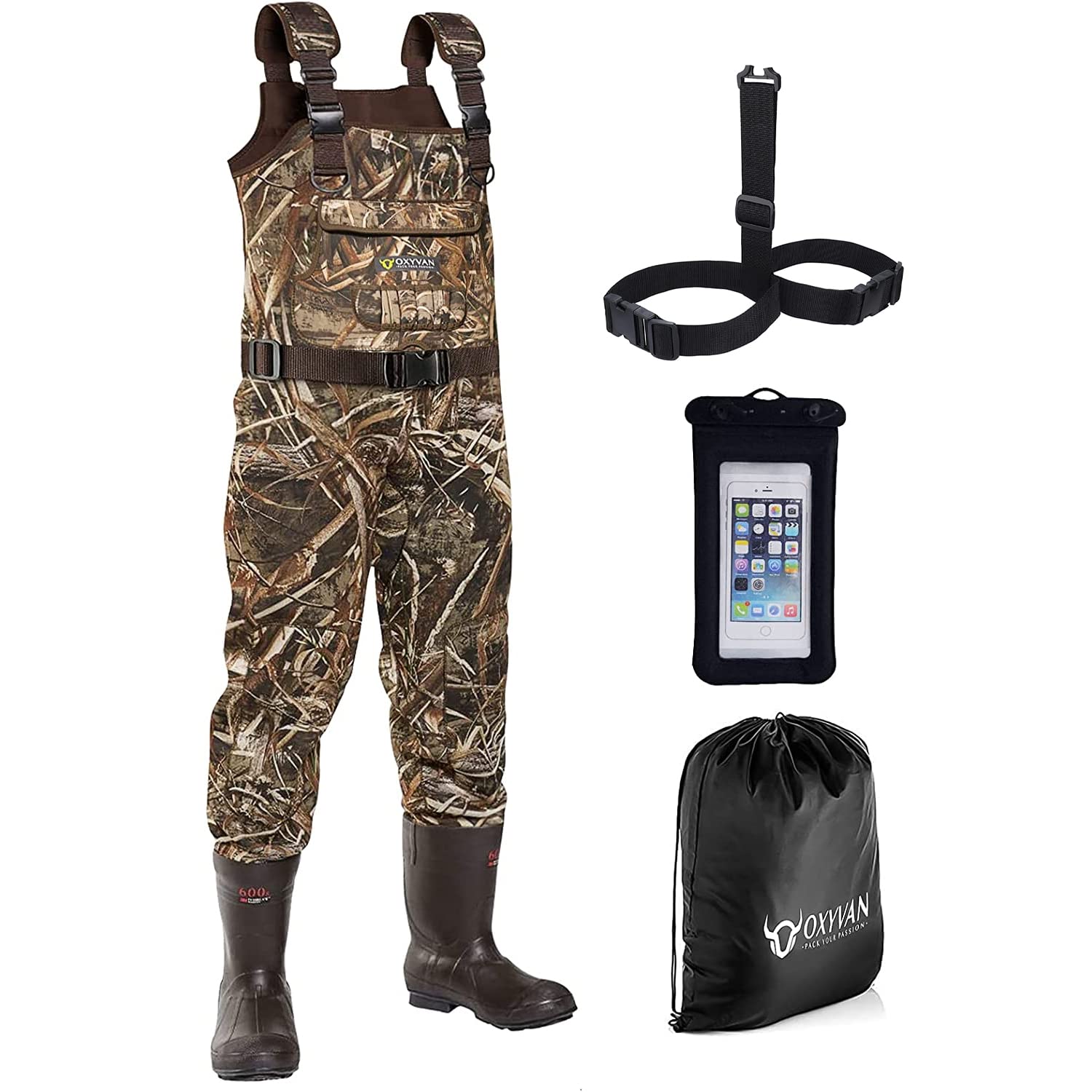Breathable Waterproof Chest Waders for Men & Women - OXYVAN Stocking Foot Fishing Waders for Fly Fishing, Hunting & Outdoor Adventures