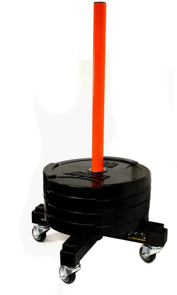 VTX Troy Mobile Bumper Plate Rack with Detachable Plate Stacker Pole - Heavy Duty Weightlifting Equipment for Home & Commercial Gym Use