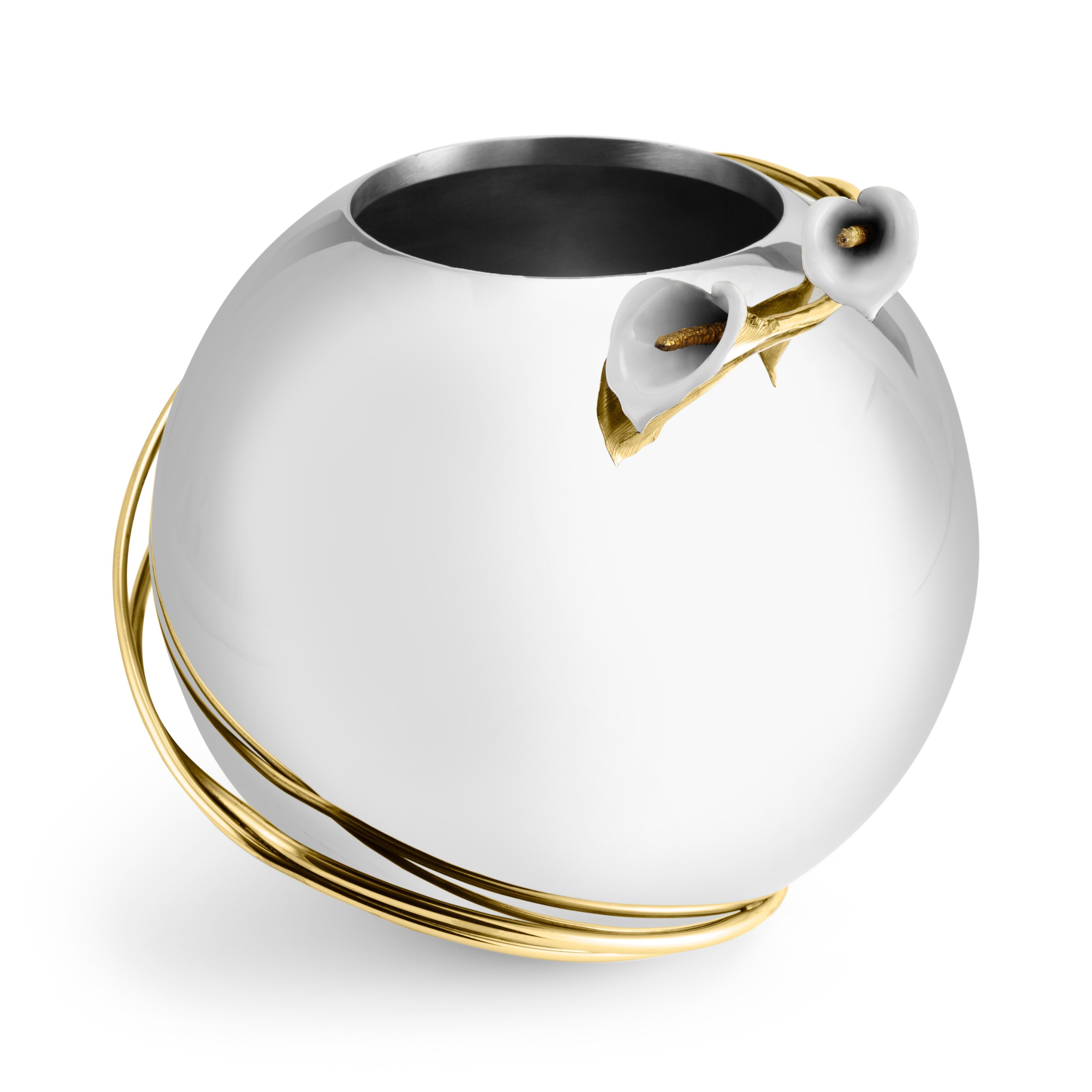 Elegant Calla Lily Rose Bowl Vase for Wedding Centerpieces, Home Decor & Floral Arrangements - Perfect for Dining Table, Living Room & Special Events
