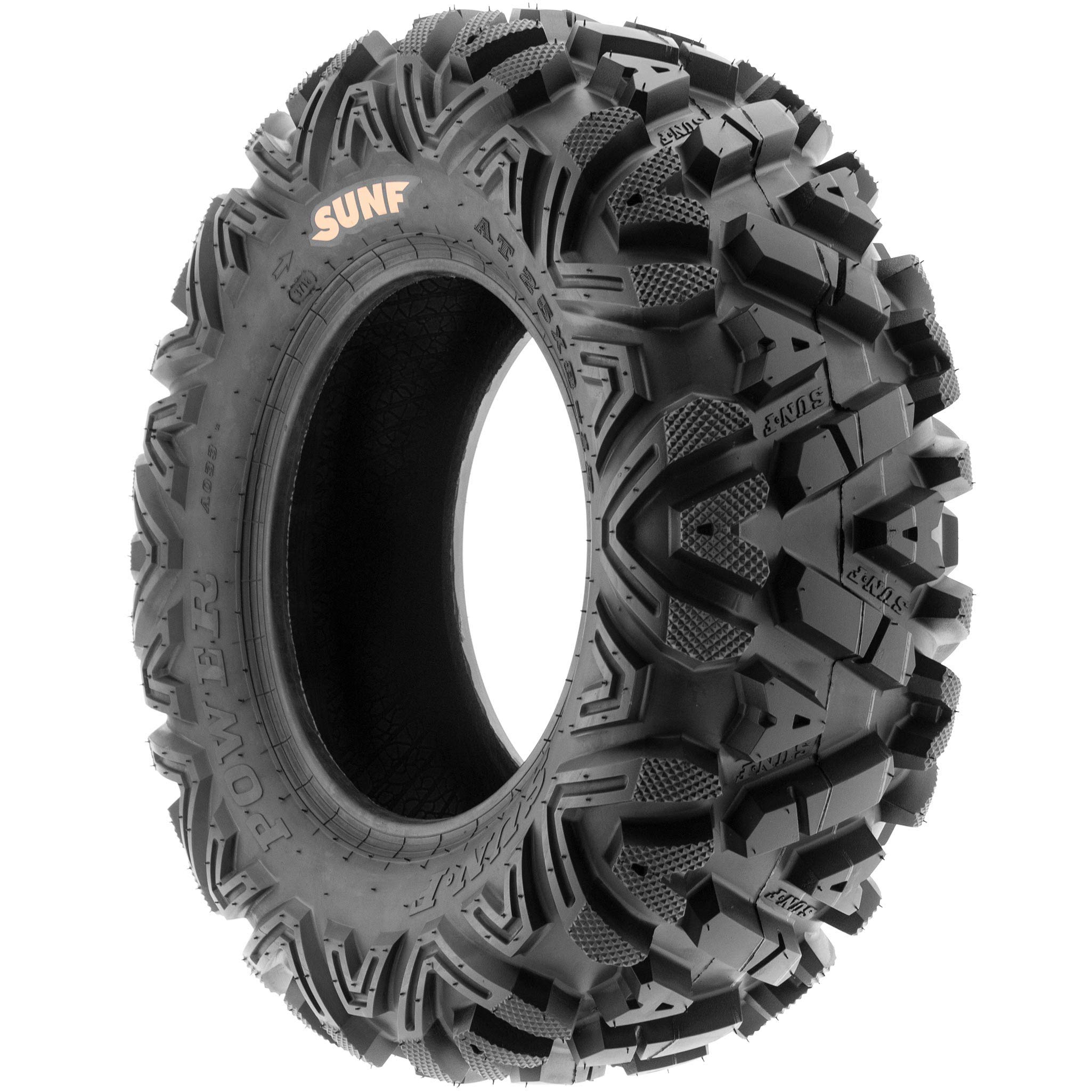 Set of 4 SunF Power.I ATV/UTV All-Terrain Tires 25x8-12 Front & 25x10-12 Rear - 6 PR Tubeless A033 Tires for Off-Road, Mud, Sand & Trail Riding - Perfect for ATV, UTV, Side by Side & 4-Wheeler Vehicles