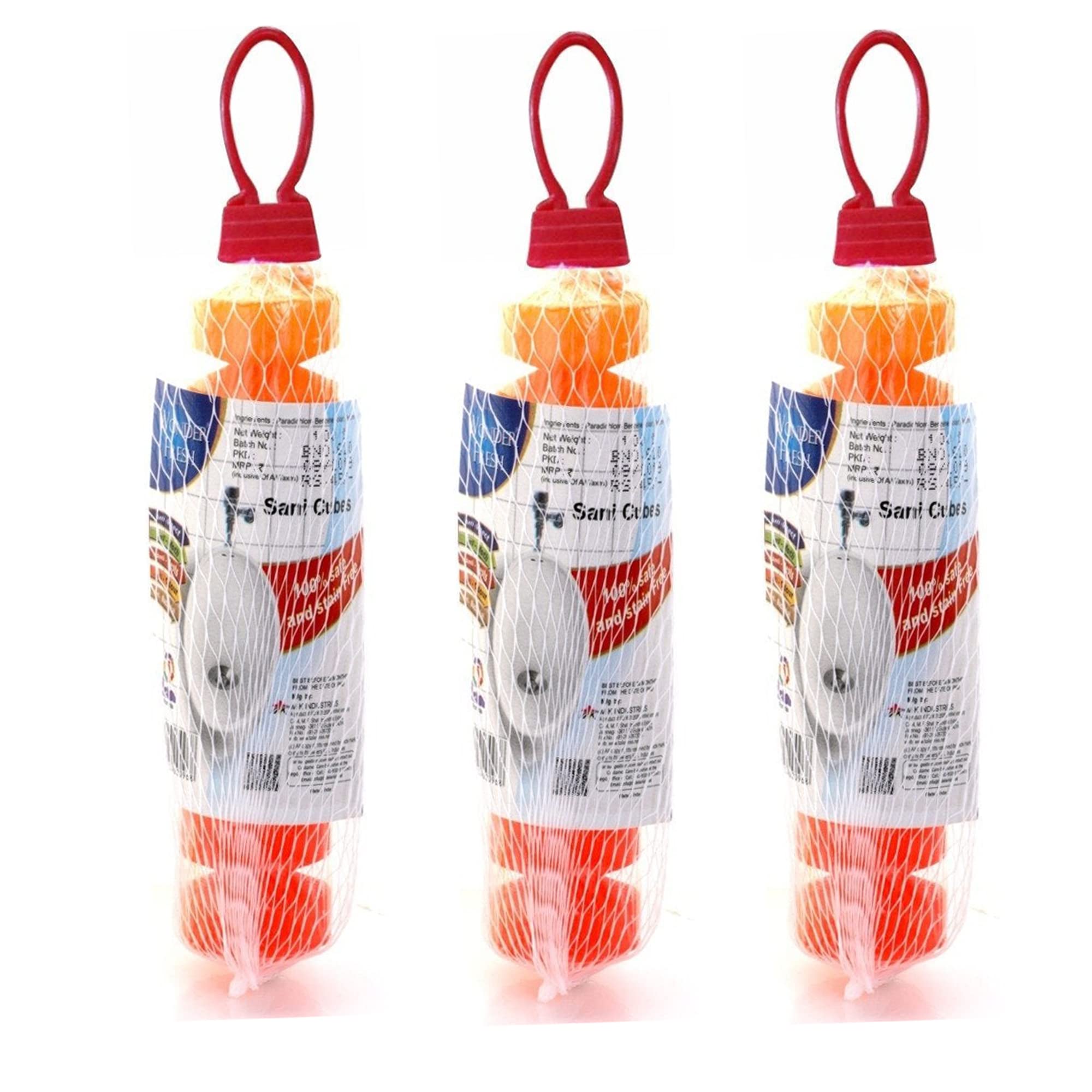 WONDER FRESH Long-Lasting Bathroom Air Freshener Blocks - Pack of 3 (100g Each) | Toilet, Shoe Rack & Urinal Deodorizer | Antibacterial Naphthalene Balls with Refreshing Fragrance for Home & Office Use
