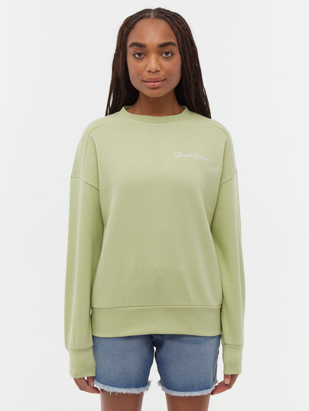 Desta Script Graphic Crew Neck Sweatshirt - Comfortable Pullover Hoodie for Men & Women - Perfect for Casual Wear, Street Style & Everyday Outfits
