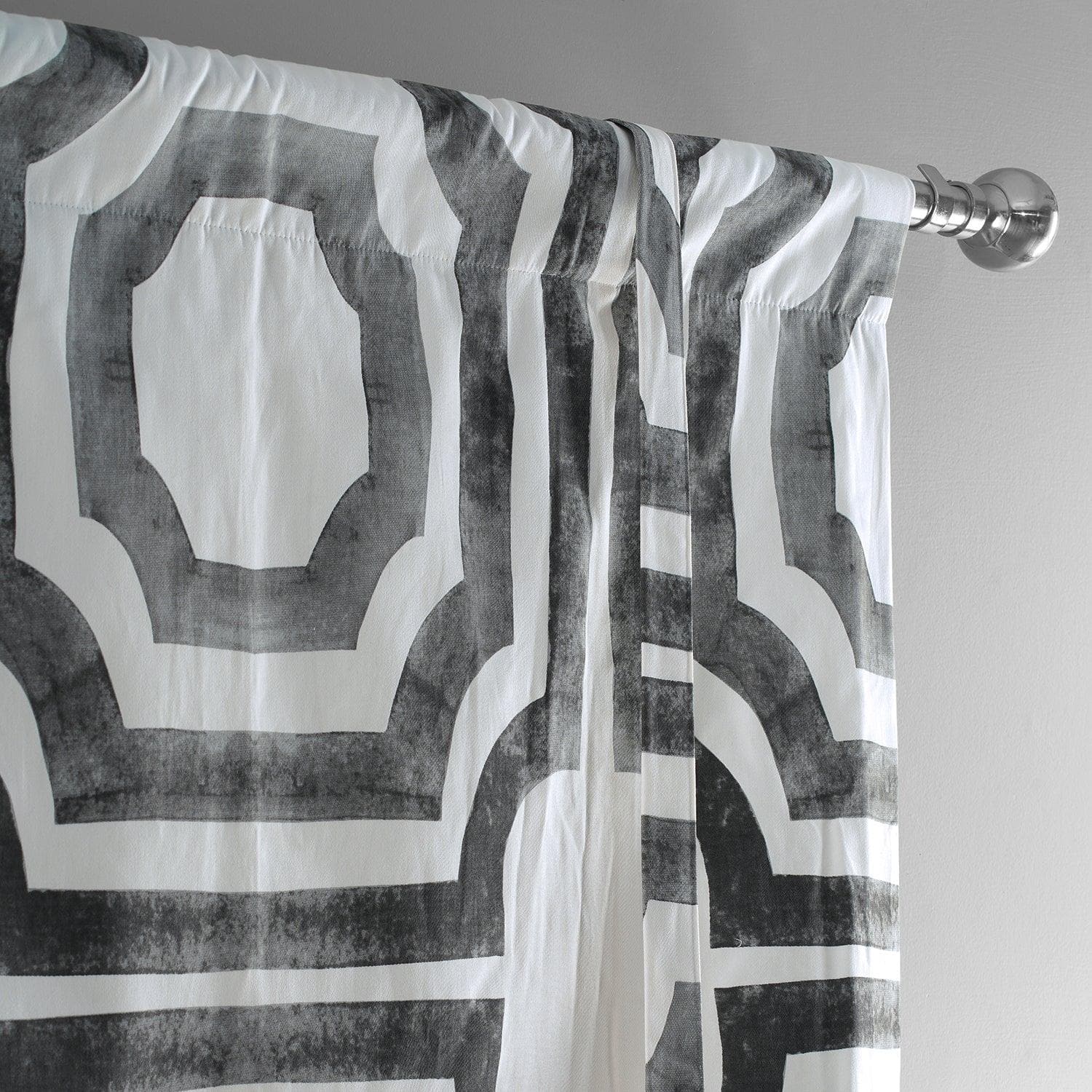 Mecca Steel Emblem Printed Blackout Tie-Up Window Shade - Stylish Room Darkening Curtain for Bedroom, Living Room & Home Decor