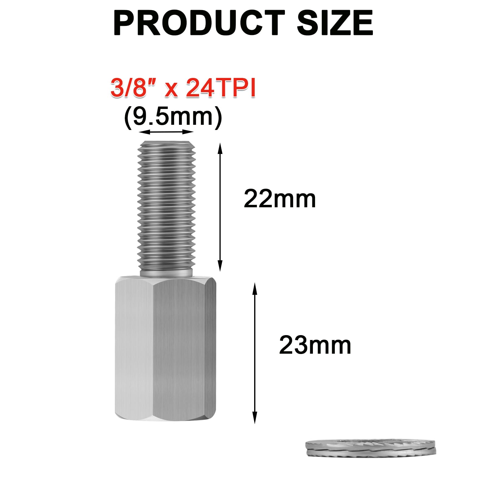 2Pcs Upgraded Bicycle Axle Extenders - 304 Stainless Steel Stabilizer Extension Bolts for 12-20