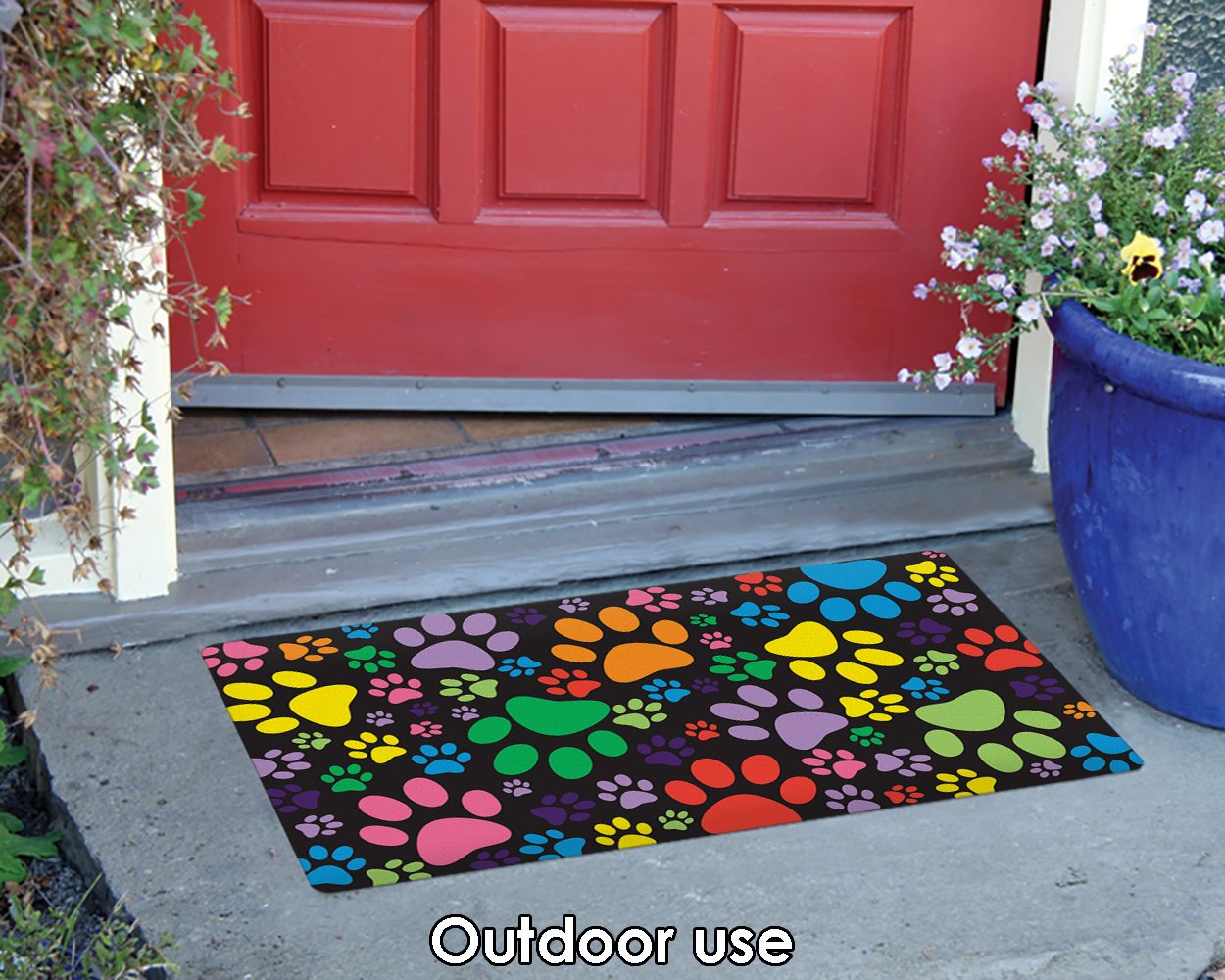 Toland Home Garden 800088 Puppy Paws Dog Door Mat 18x30 Inch - Non-Slip Indoor/Outdoor Welcome Mat for Entryway, Front Door, Patio - Absorbs Dirt & Moisture, Perfect for Pet Owners