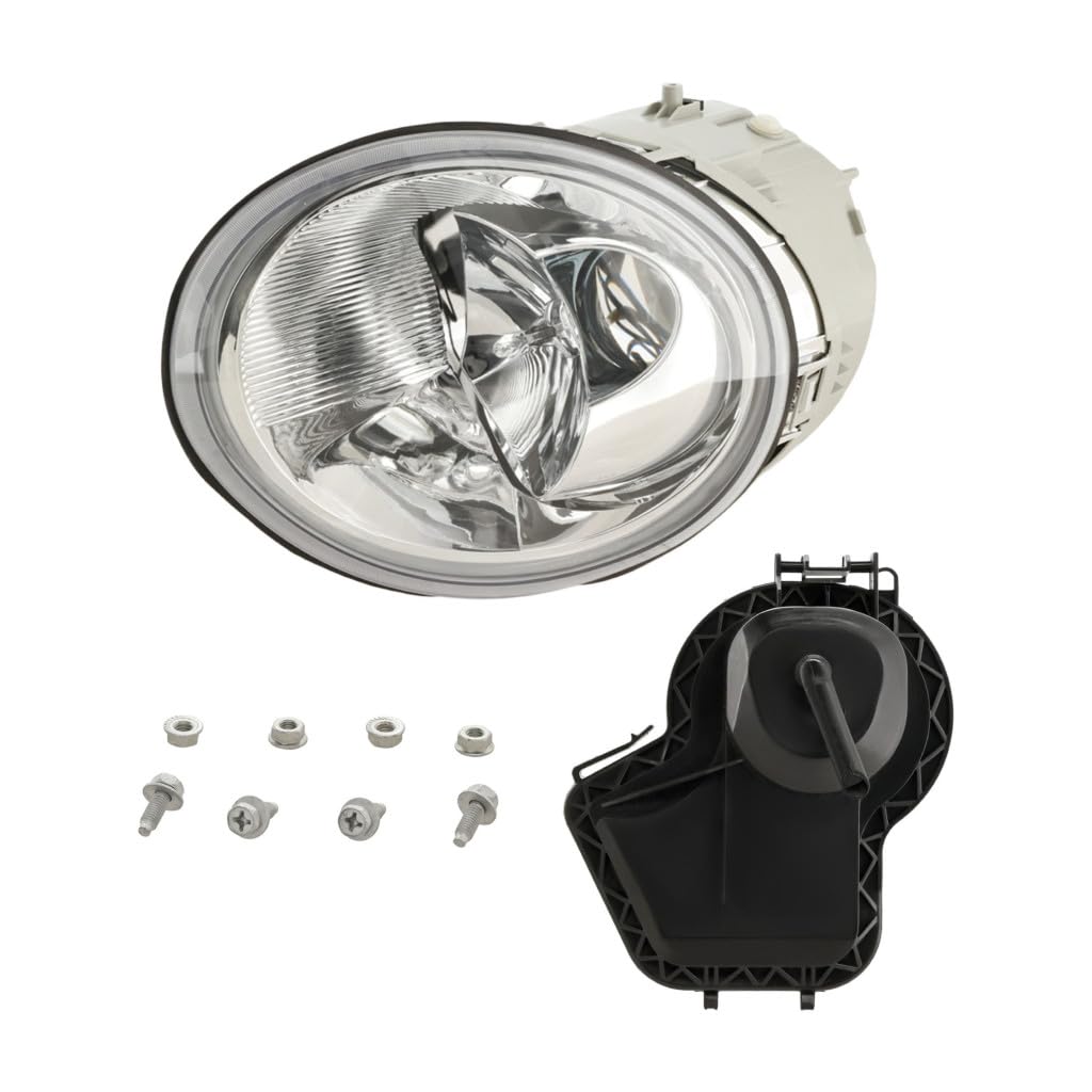 KarParts360 Replacement Headlight Assembly for Volkswagen Beetle 1998-2005 - Driver Side with Bulbs | Compatible with 1C0941029K-PFM | Perfect for Night Driving & Car Restoration Projects