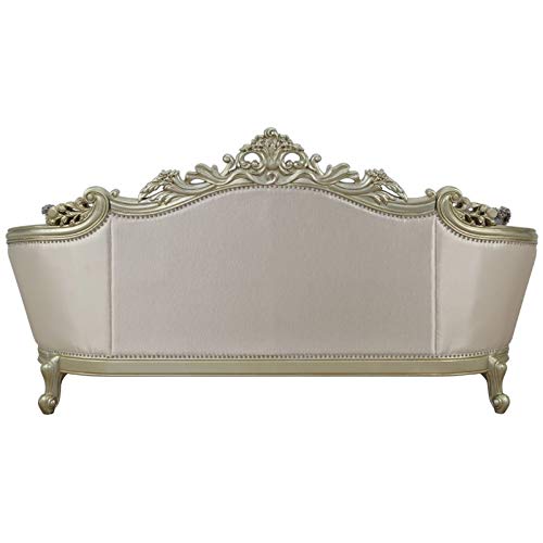 Acme Gorsedd Cream Fabric Sofa with Pillows - Living Room Luxury