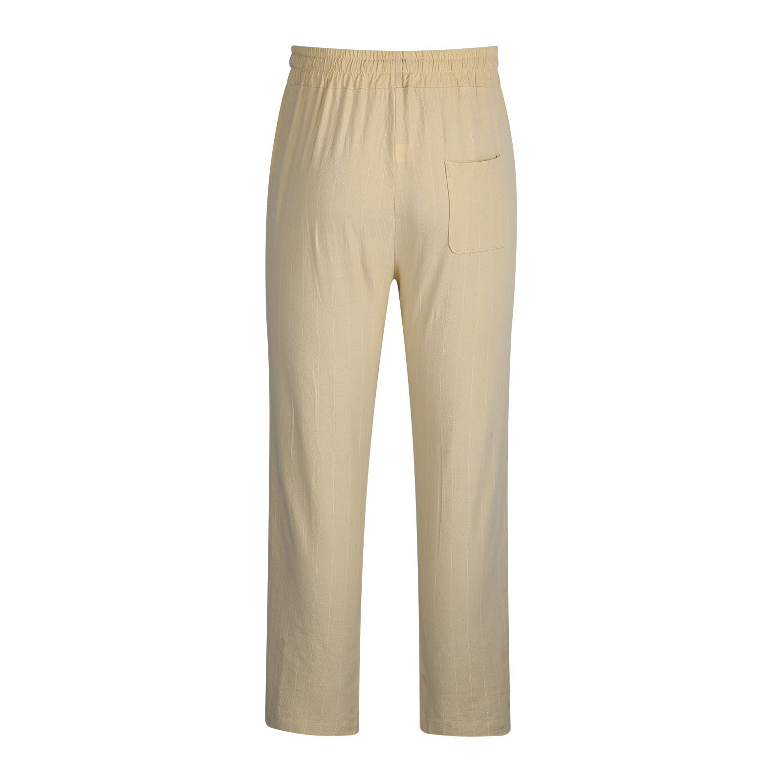 Men's Summer Thin Cotton Linen Pants - Elastic Waist with Drawstring & Pockets - Breathable Casual Sweatpants for Outdoor, Travel & Lounge Wear