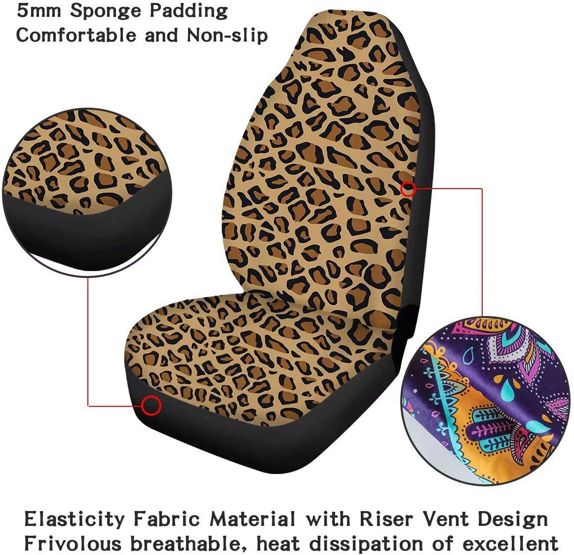 XYZCANDO 14-in-1 Car Interior Accessories Set - Elastic Steering Wheel Cover, Breathable Seat Covers, Non-Slip Floor Mats, Headrest & Armrest Protectors, Safety Seatbelt Covers - Perfect for Firefighters, Truck & SUV Drivers, Long Commutes & Road Trips