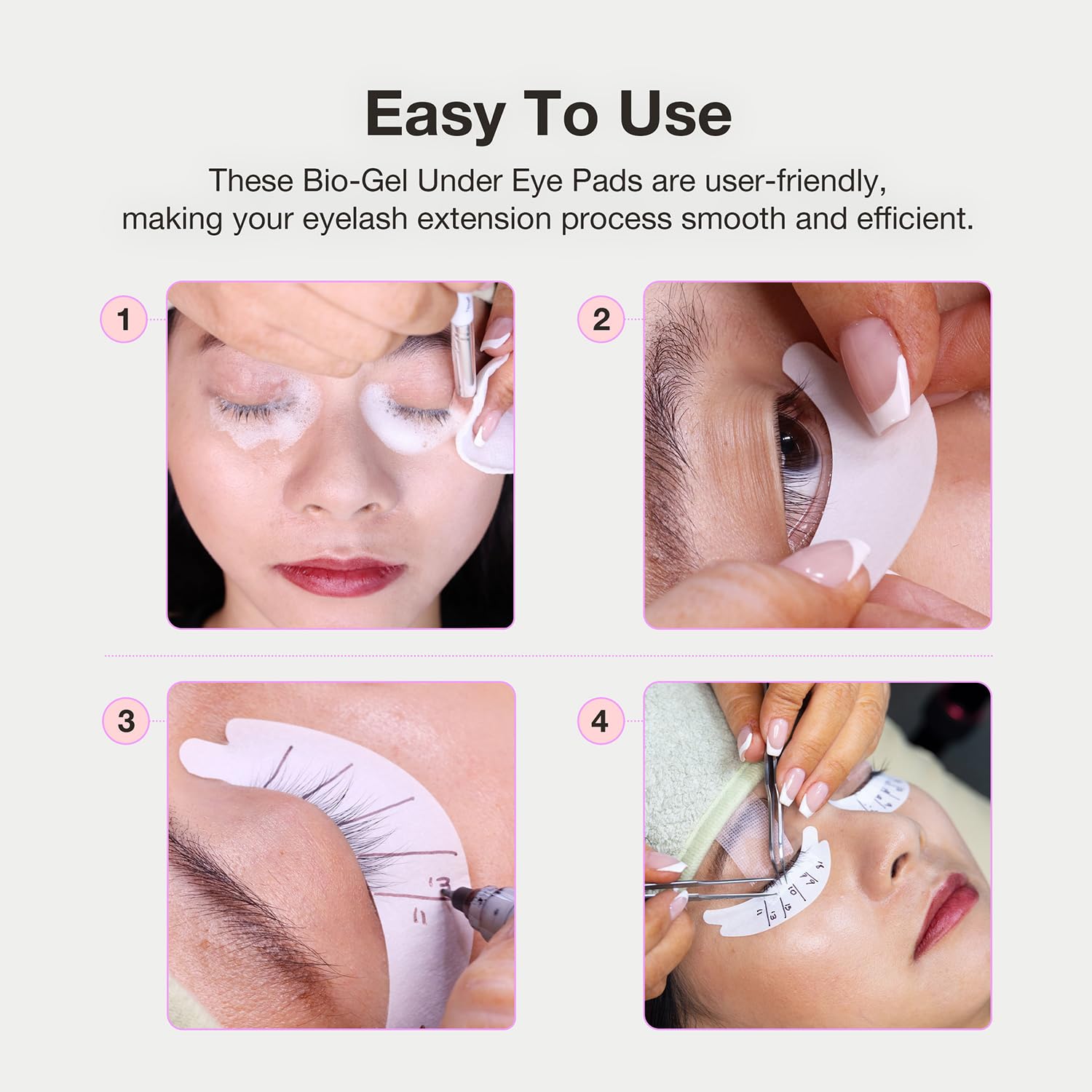 Curacoro Biogel Eye Pads for Eyelash Extensions | Soft Sticky Under Eye Pads for Sensitive Skin | Eyelash Extension Supplies & Remover for Lash Perm, Lamination (10 Pairs) | Perfect for Salon Professionals & At-Home Lash Care