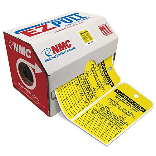 NMC EZ Pull Scaffold Inspection Safety Tags - Roll of 250 (6
