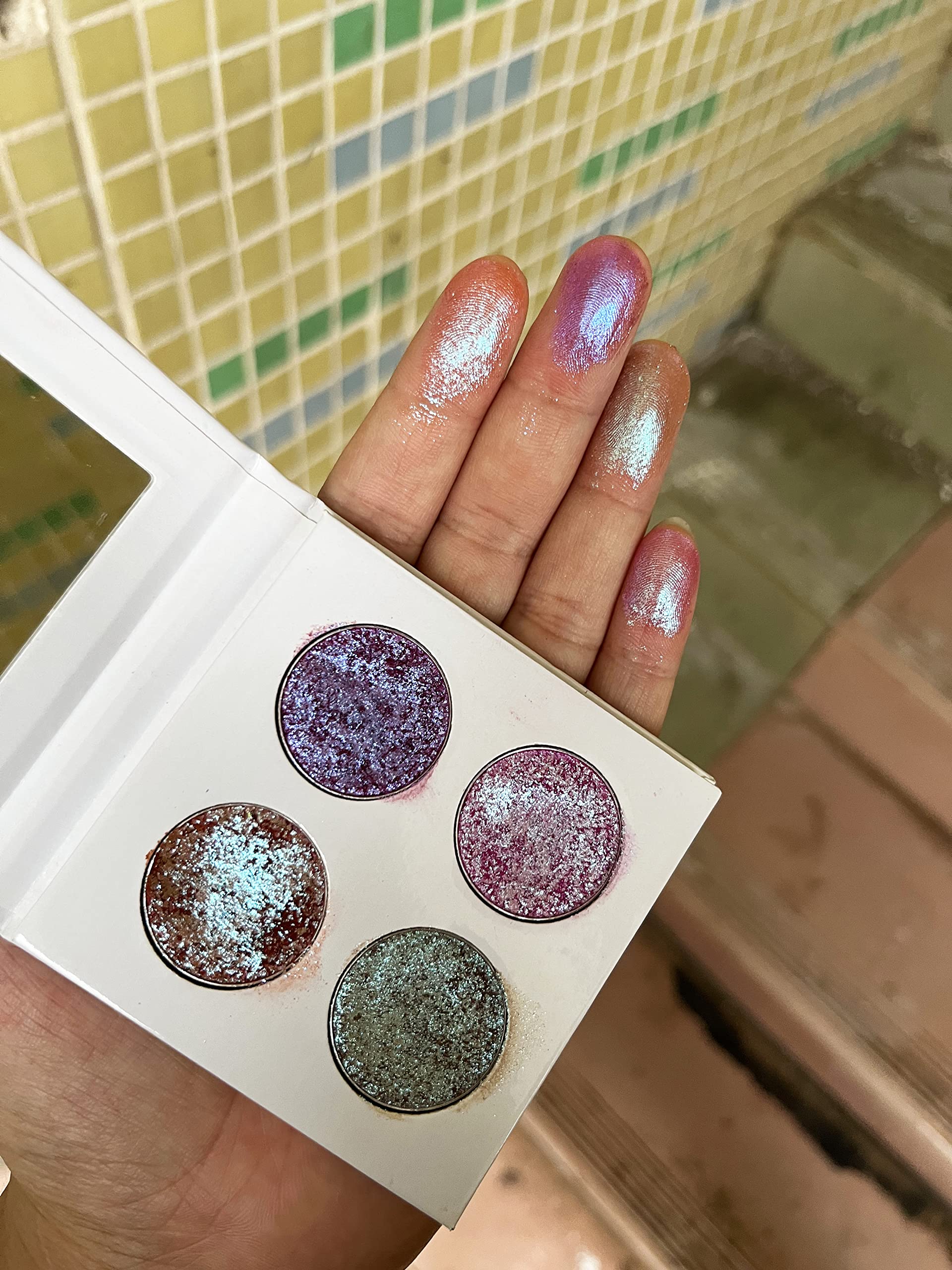 4 Colors Pigmented Eyeshadow Palette - Matte & Duochrome, Creamy Blendable Long Lasting Makeup for Day & Night Looks (Make up-7) | Perfect for Everyday Wear, Parties & Special Occasions