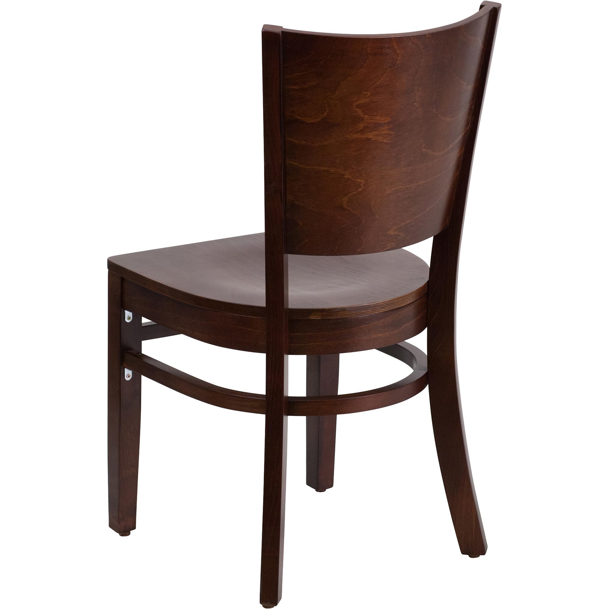Flash Furniture Lacey Series Solid Back Walnut Wood Restaurant Chair - Elegant Dining Chairs for Restaurants, Cafes & Home Kitchens - Durable Wooden Seating with Comfortable Back Support