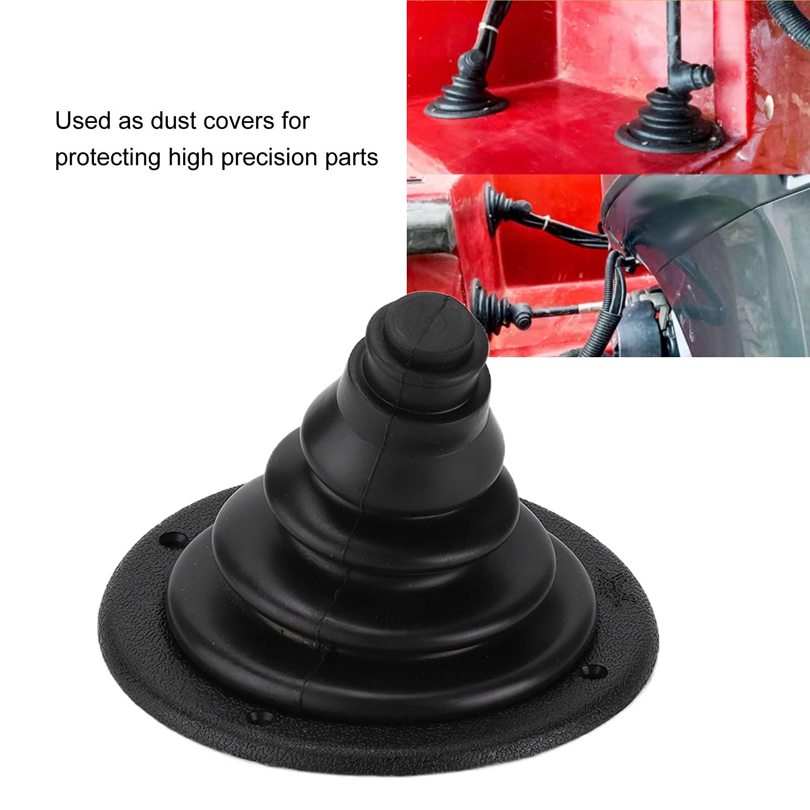 Shift Cable Bellows Kit - Black Rubber & Plastic Protective Boot for Marine Steering, Cars, Boats & Yachts | Durable Shift Cable Cover for Smooth Gear Shifting in Harsh Conditions