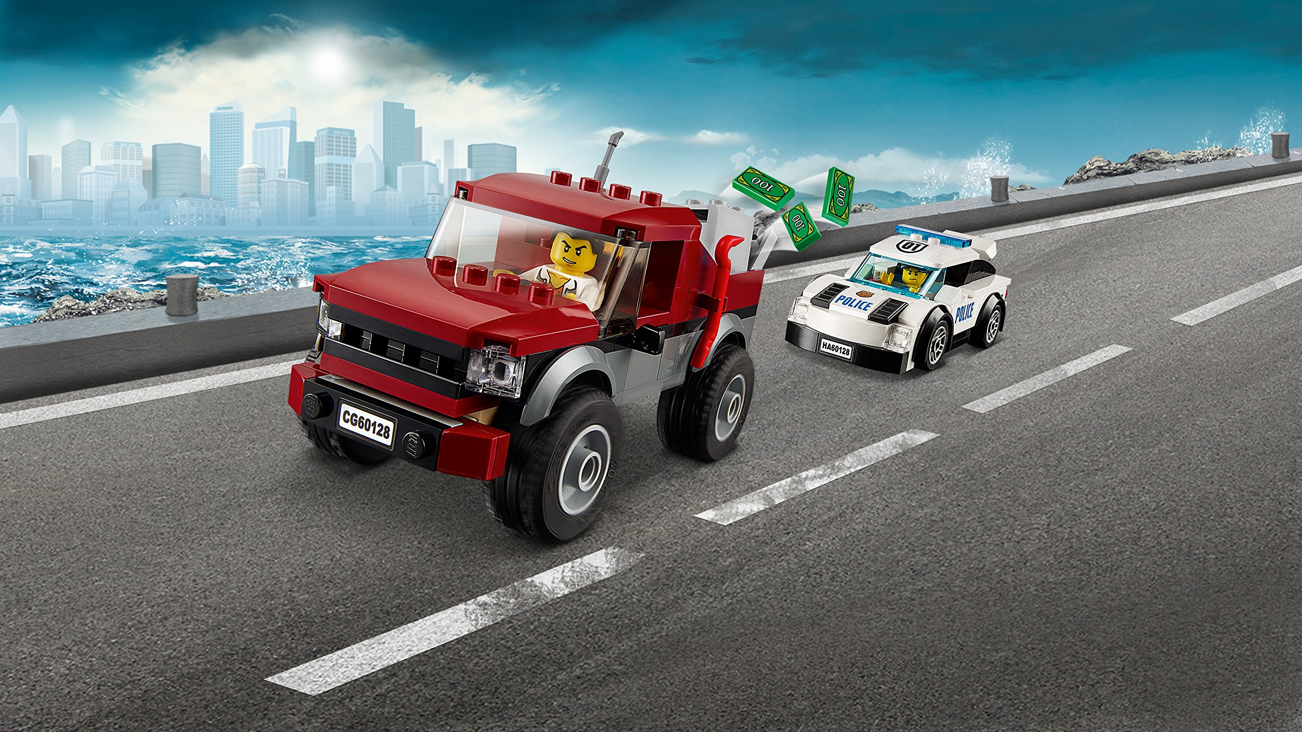 LEGO CITY Police Pursuit 60128 Building Toy Set - Police Car Chase Playset with Minifigures for Kids Ages 5+ | Fun Role Play & Creative Construction Play