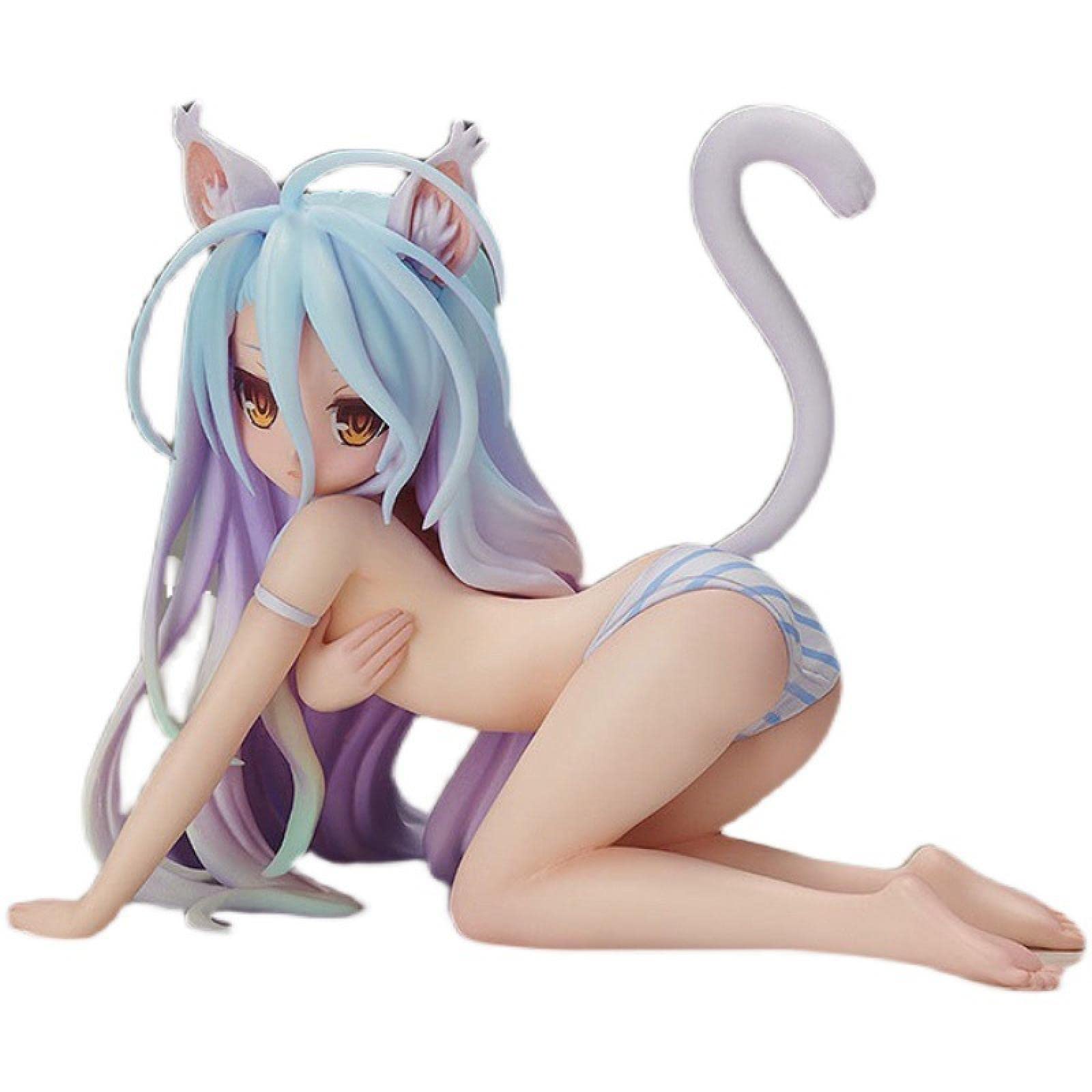JCAMZ Shiro Cat Anime Figure - Collectible PVC Model for Home & Office Decor