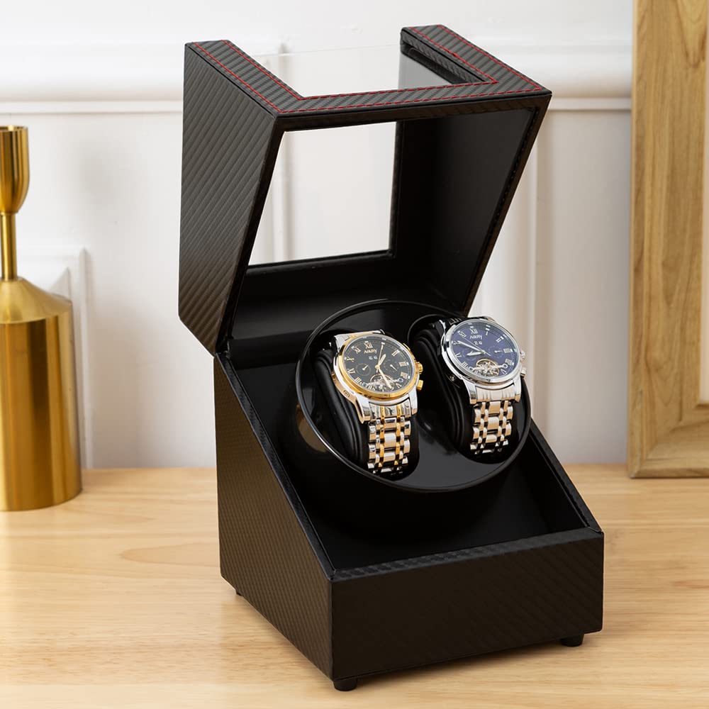 Premium Automatic Watch Winder Box - Dual Quiet Japanese Mabuchi Motor for Men & Women | Perfect for Rolex, Omega & Luxury Watch Storage | Home, Office & Travel Use