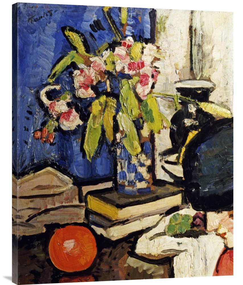 George Leslie Hunter The Black Hat Gallery Wrap Giclee Canvas Wall Art Print - Premium Home Decor for Living Room, Bedroom & Office