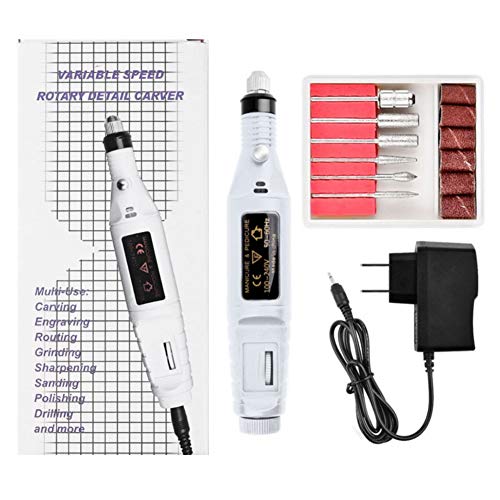 Professional Electric Nail Drill Kit - USB Portable Nail Art Manicure Machine with Drill Bits & Files for Acrylic & Gel Nails | Polish, Exfoliate & Remove Gel Polish | Perfect for Home & Salon Nail Care