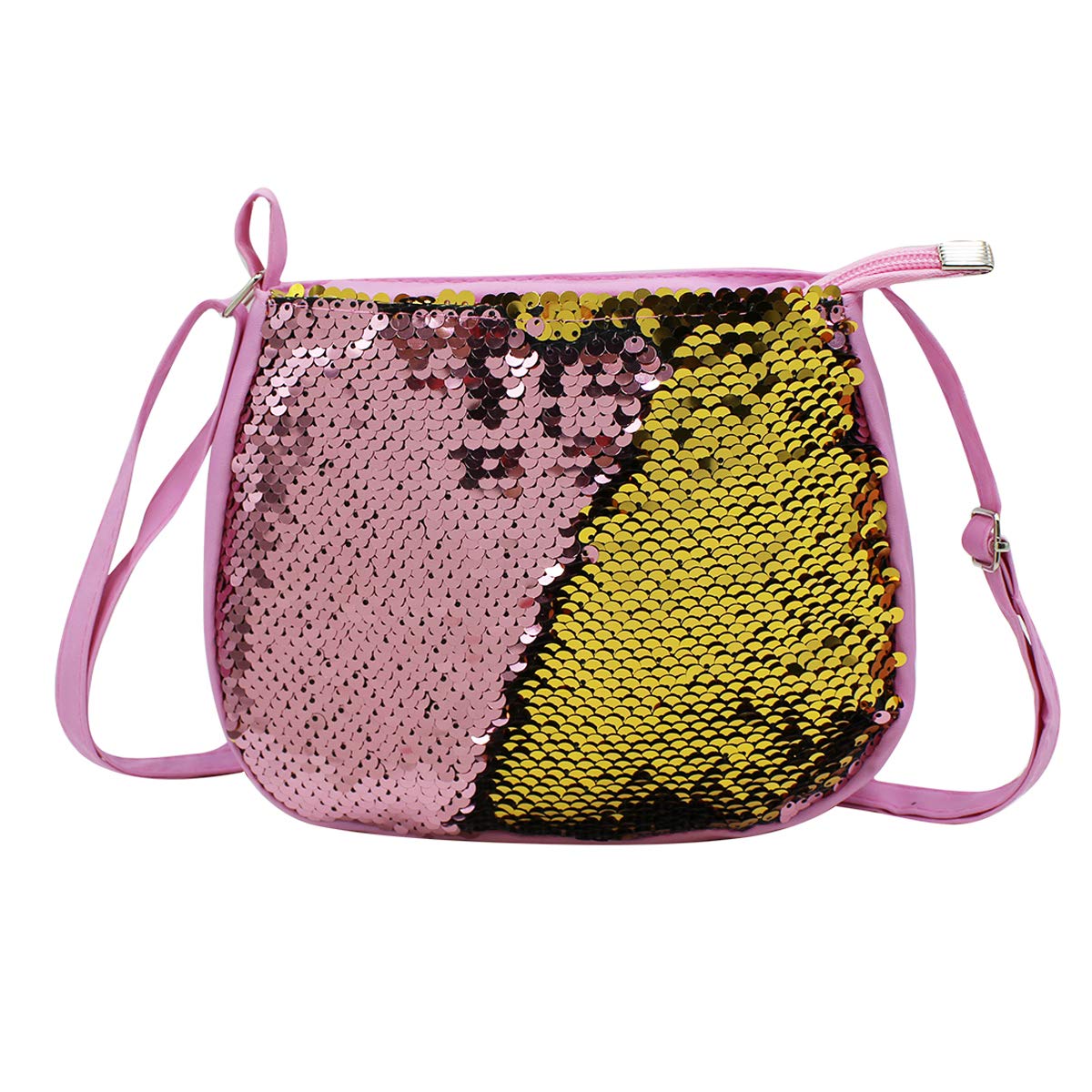 Orityle Kids Girls Crossbody Purse - Sparkly Glitter Flip Sequin Small Handbag with Zipper, Cute Shoulder Bag for School, Party & Travel Accessories