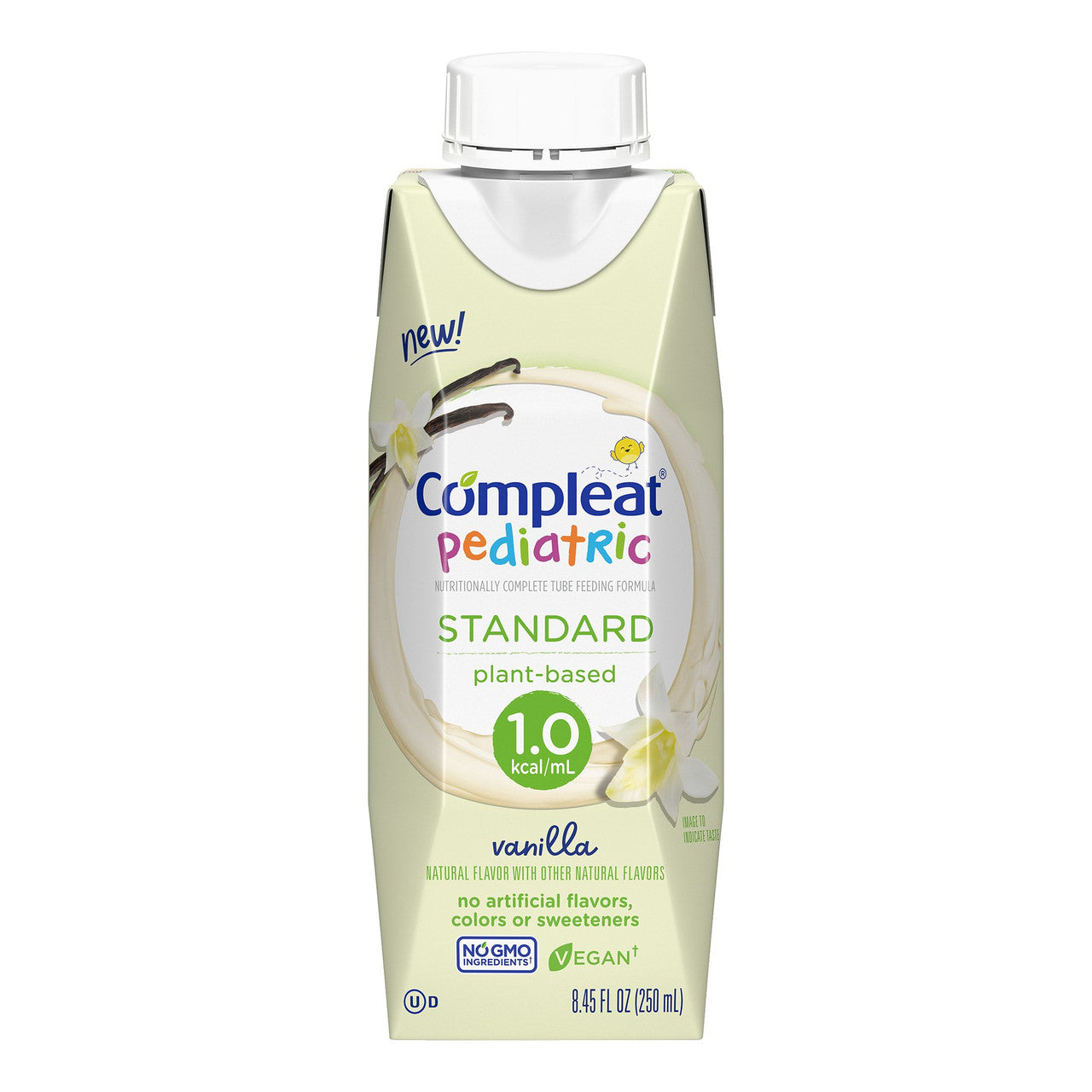 Compleat Pediatric Standard 1.0 Cal Plant-Based Oral Nutrition Supplement for Kids - 8.45 oz Carton - Ideal for Tube Feeding or Oral Use in Pediatric Patients