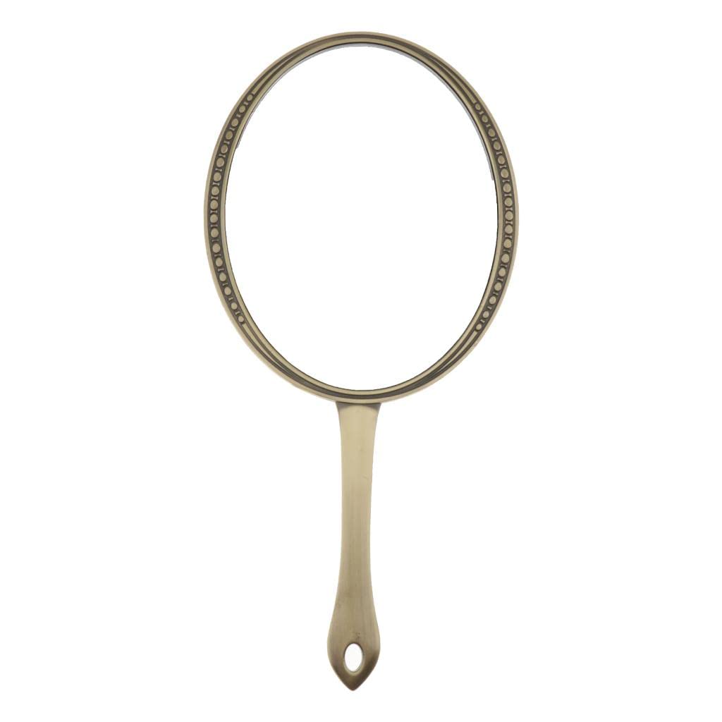 LOSA 7-Inch Oval Handheld Makeup Mirror - Portable Travel Cosmetic Mirror with Bronze Frame - Perfect for Home, Travel, and Professional Makeup Application