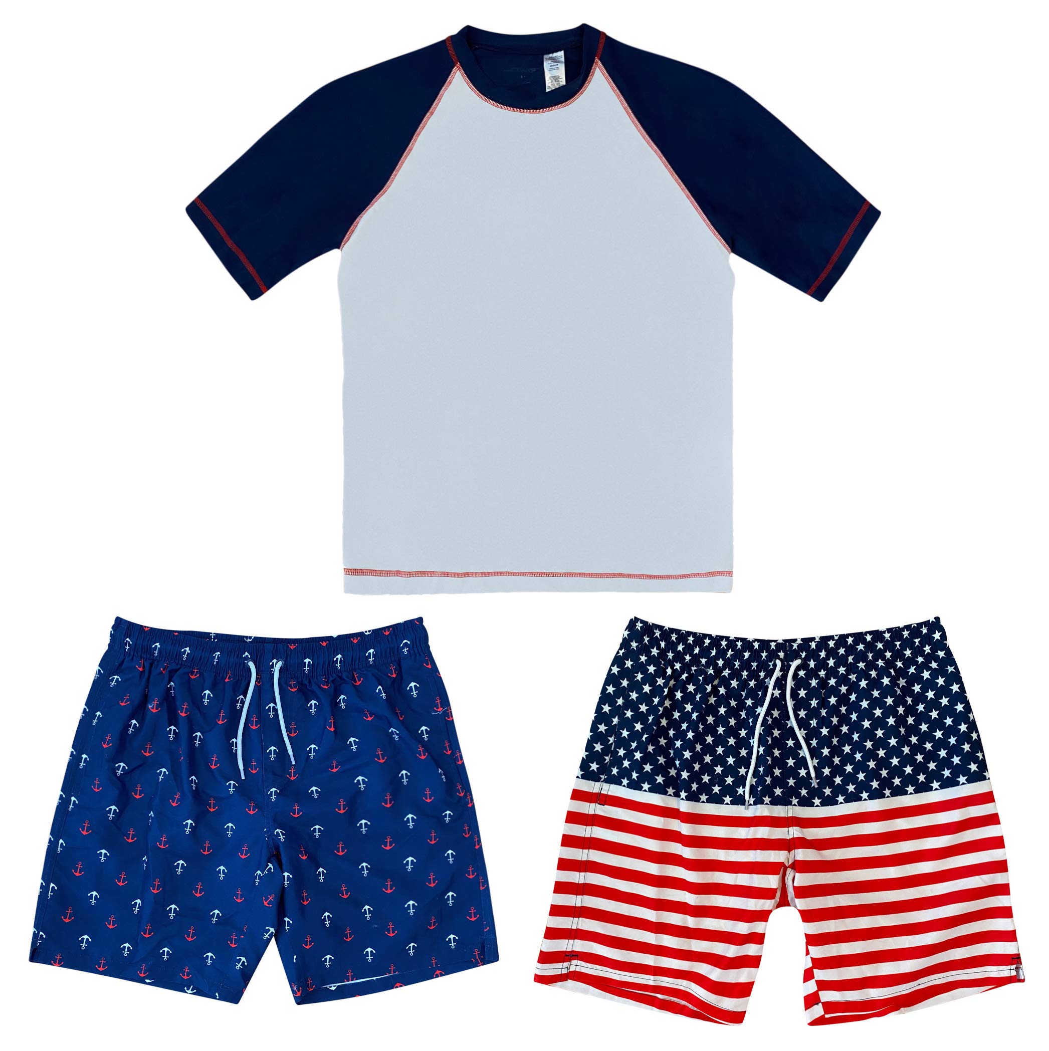 **Boys' Rash Guard & Swim Trunks Set - UPF 50+ Sun Protection for Toddler to Big Kid (2-10 Years) - Perfect for Beach, Pool & Water Play**