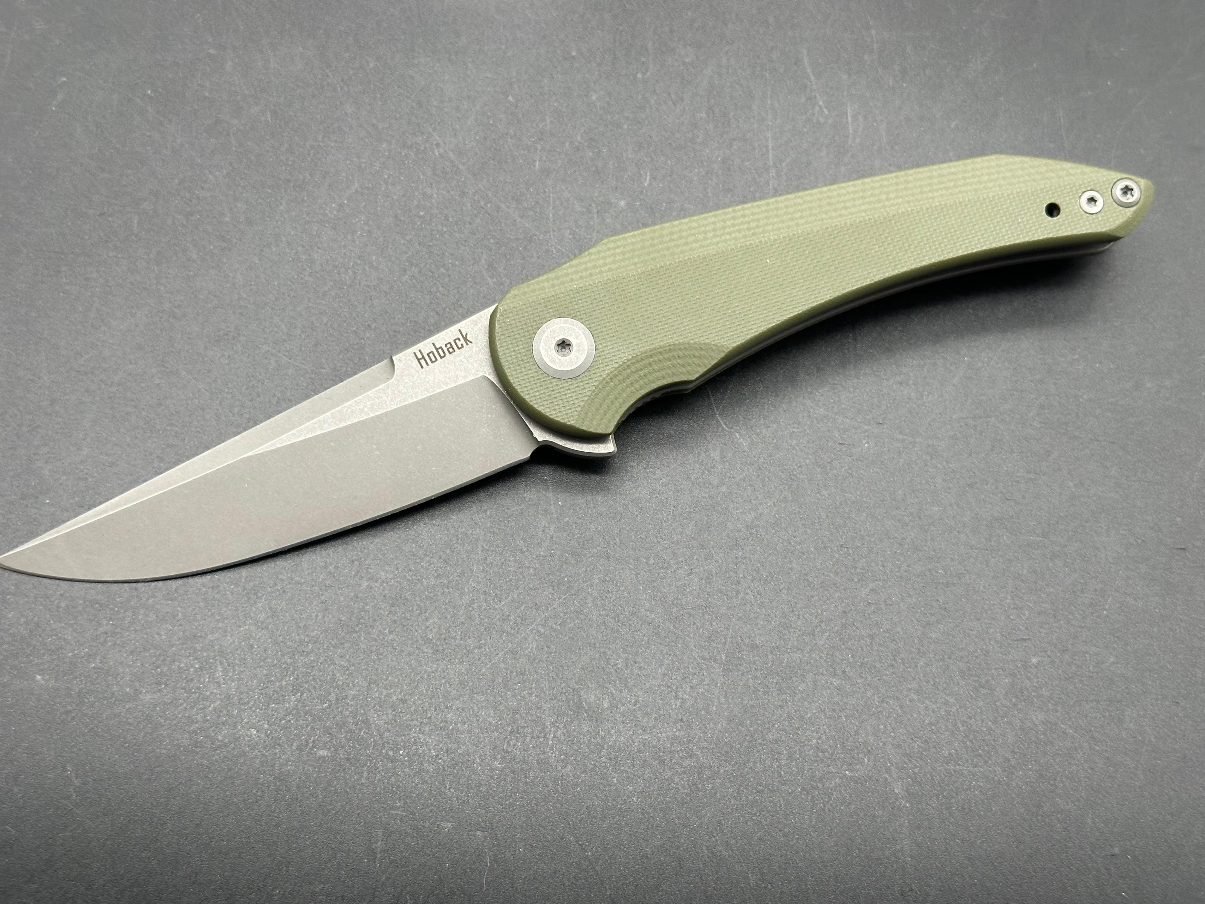 Hoback Enoch Liner Lock Folding Pocket Knife - OD Green G10 Handle, 3.1