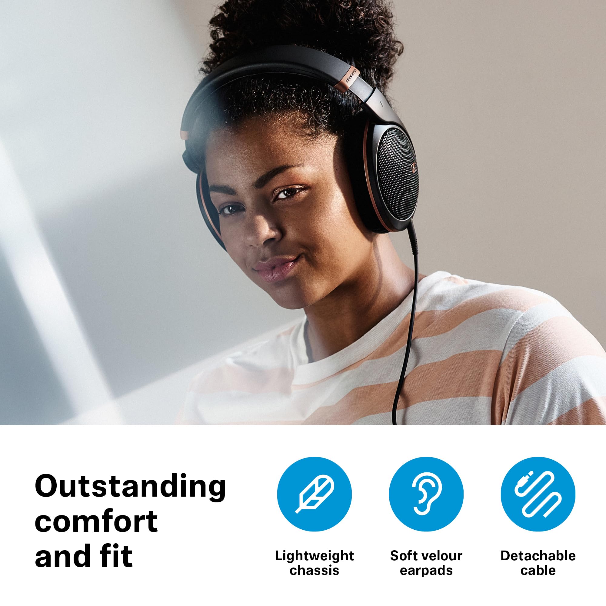 Sennheiser HD 505 Professional Over-Ear Wired Headphones with Crystal Clear Sound, Balanced Bass & Ultra Comfort for Music, Gaming & Office Work - Includes 1.8m Cable & Drawstring Bag (Copper Edition) - Perfect for Audiophiles, Streamers & Remote Workers