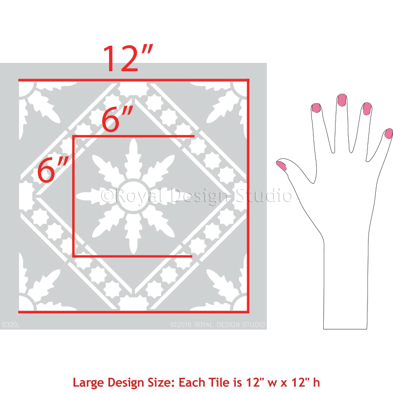 Moroccan Floral Tile Stencil - Reusable DIY Wall & Floor Stenciling Kit for Home Decor, Bathroom, Kitchen Backsplash | Perfect for Arabic, Mediterranean & Boho Style Interior Design
