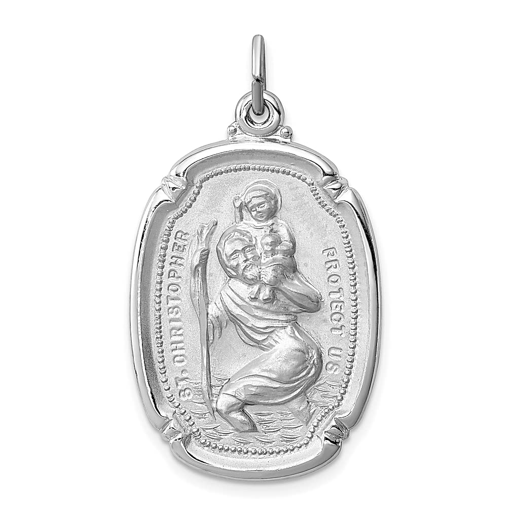 925 Sterling Silver Saint Christopher Medal Pendant Necklace - Religious Jewelry for Women, Patron Saint of Travelers - Perfect Gift for Her, Baptism, First Communion & Everyday Wear
