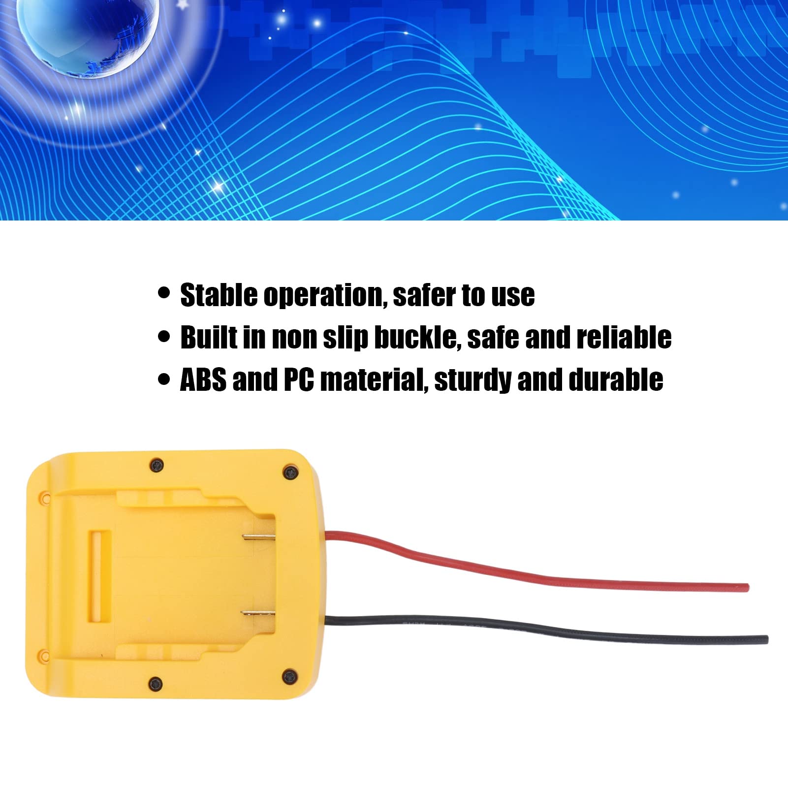 Lithium Battery Adapter - Durable Rustproof Plastic DC Power Connector with 12AWG Cable & Switch Output for DCB Series Batteries | Perfect for Marine, RV, Solar & Off-Grid Power Systems