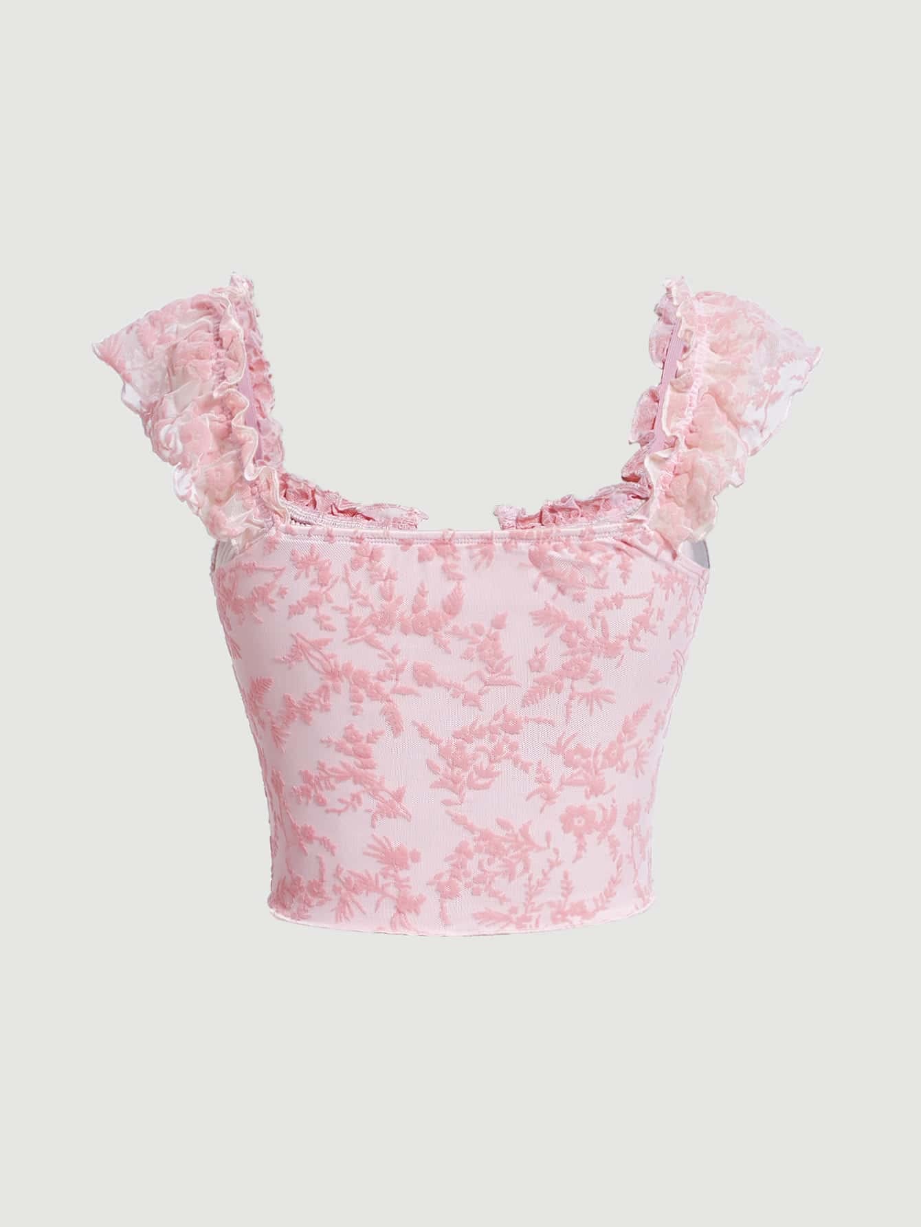 COZYEASE Women's Floral Print Ruched Bust Sweetheart Neck Tie Front Crop Tee - Cap Sleeve Bodycon Summer Top for Date Night & Going Out