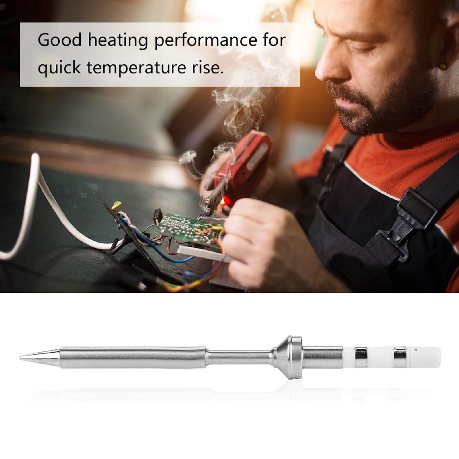Premium TS100 Soldering Iron Tips Set - 7 Types Mini Stainless Steel Replacement Tips for Electronic Repair & DIY Projects (TS-B2 Compatible) - Perfect for Circuit Board Soldering, Jewelry Making & Small Electronics Maintenance