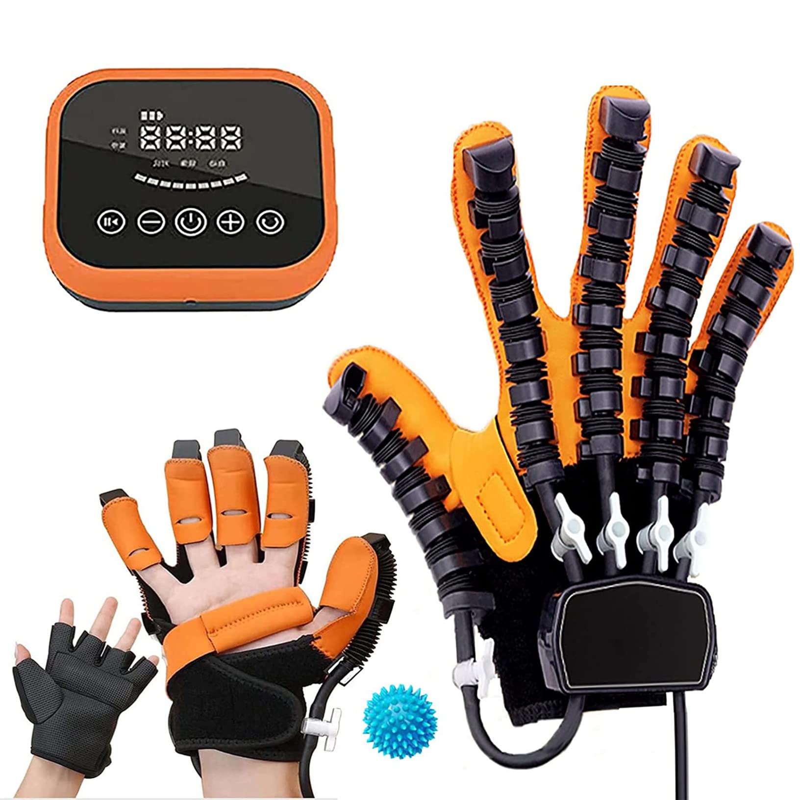 Hemiplegia Finger Rehabilitation Trainer Robot Gloves - Self-Training Finger Rehabilitation Device, Functional Hand Splint & Robot Hand Glove for Finger Straightening & Support (Right Hand, Size L) - Ideal for Stroke Recovery & Hand Therapy at Home