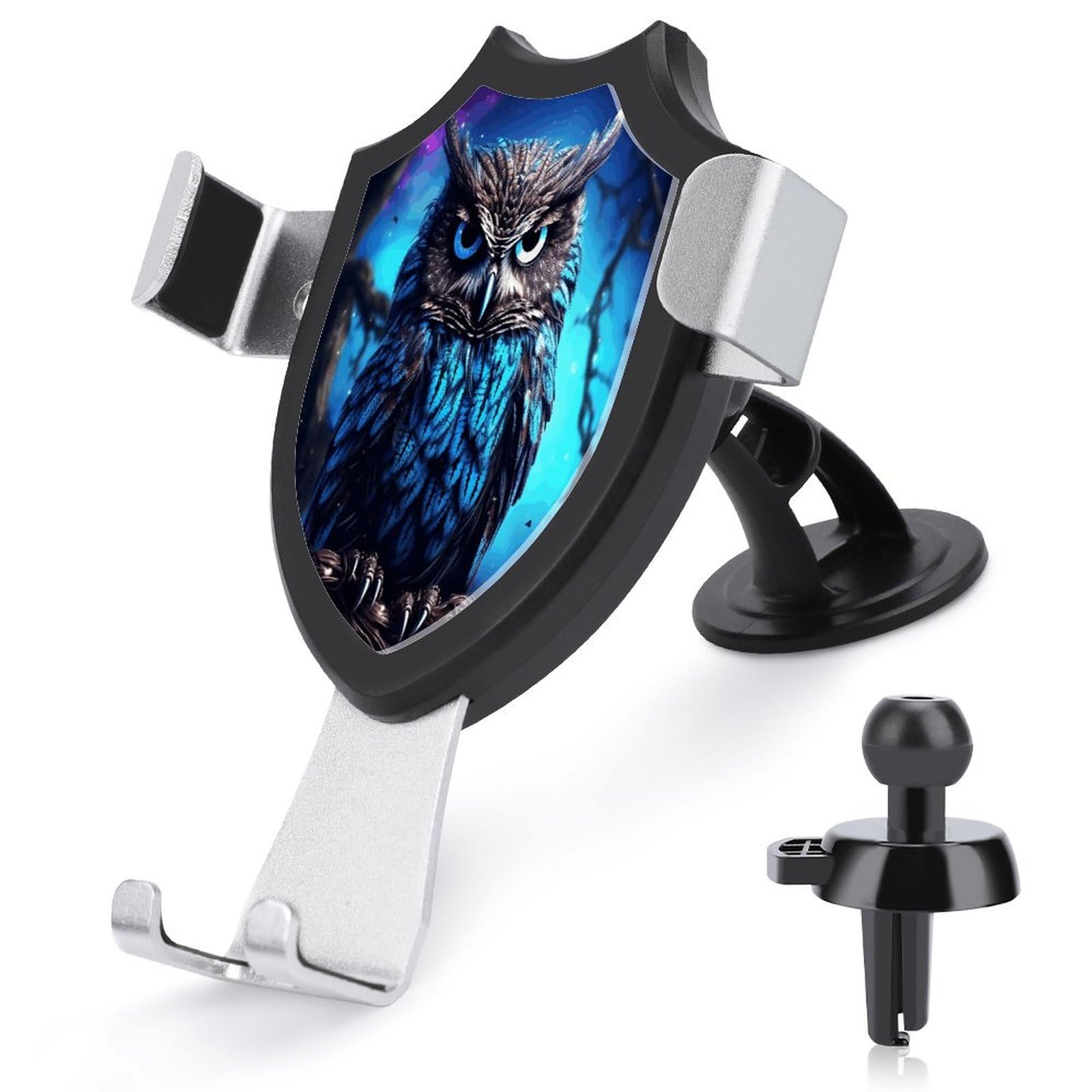 SKTNBM Blue Owl Print Car Phone Holder - Adjustable Universal Smartphone Mount for All Phones | Perfect for Driving, Commuting & Road Trips