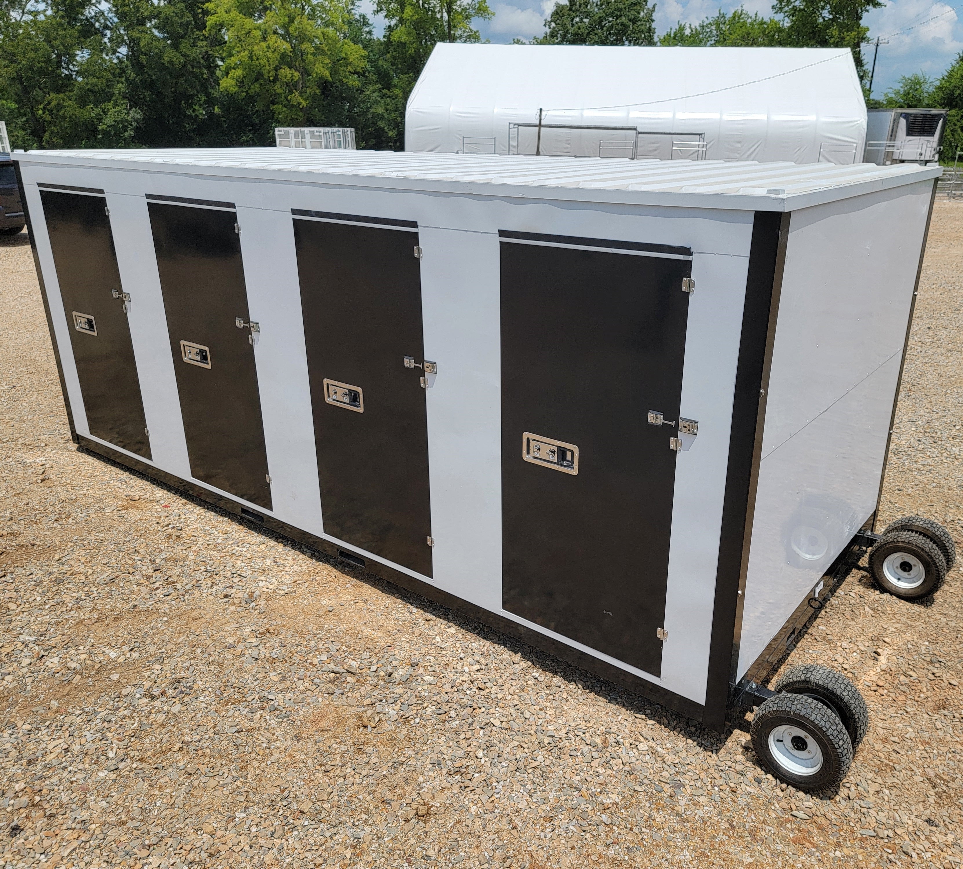 8'x20' Four Door Portable Relocatable Storage Container - Durable Steel Construction for Home, Business & Construction Site Storage Solutions