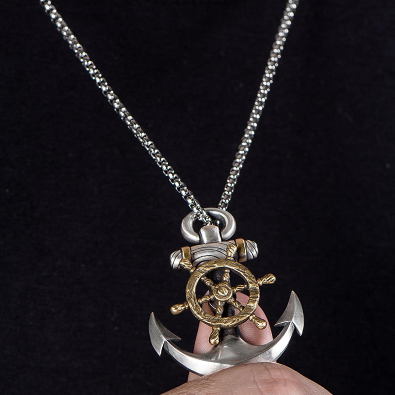 Stylish Anchor Metal Pendant Necklace for Men - Punk Hip Hop Gothic Motorcycle Fashion Accessory - Perfect for Biker Outfits, Streetwear & Rock Concerts