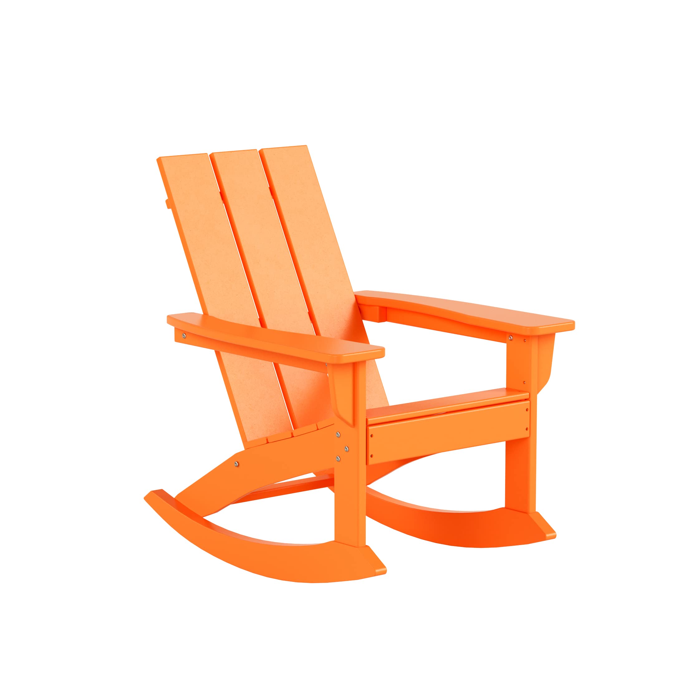 2-Pack WO Home All-Weather Adirondack Rocking Chairs - UV Resistant Outdoor Patio Furniture Set for Garden, Deck & Backyard (Orange) - Perfect for Relaxing, Sunbathing & Entertaining Guests