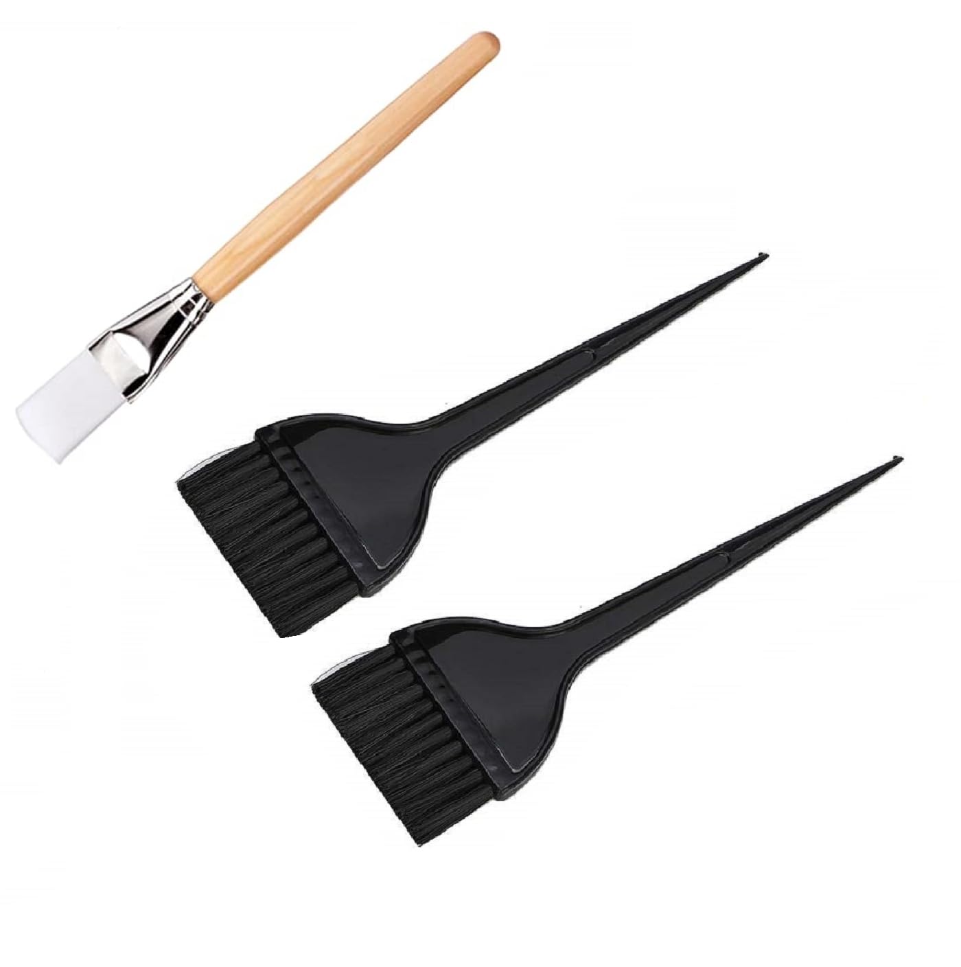 ZAUKY Professional Face Pack & Hair Color Brush Combo Set - 1 Face Brush & 2 Hair Dye Brushes for Salon & Home Use | Perfect for Facials, Hair Coloring, Mehndi Application & Beauty Treatments