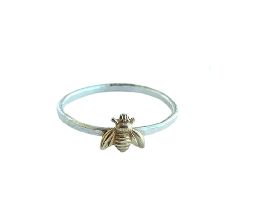 Cute Gold Honey Bee Ring for Women - Wedding Band & Lucky Jewelry for Daily Wear