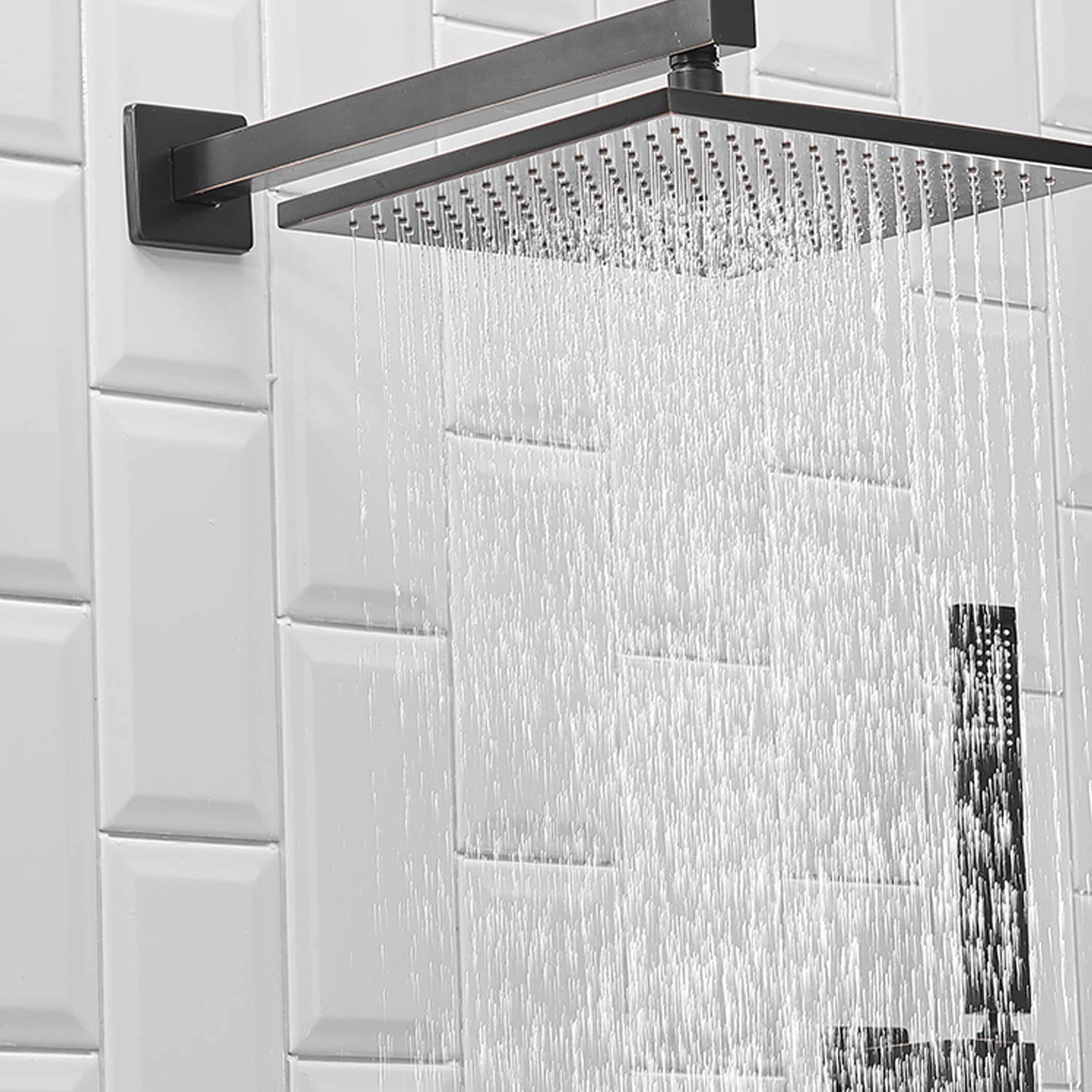 Oil Rubbed Bronze Rainfall Shower System - 10 Inch Wall Mounted Shower Head with Handheld Spray, Mixer Valve & Rough-in Trim - Perfect for Modern Bathroom Renovations & Spa-Like Experience