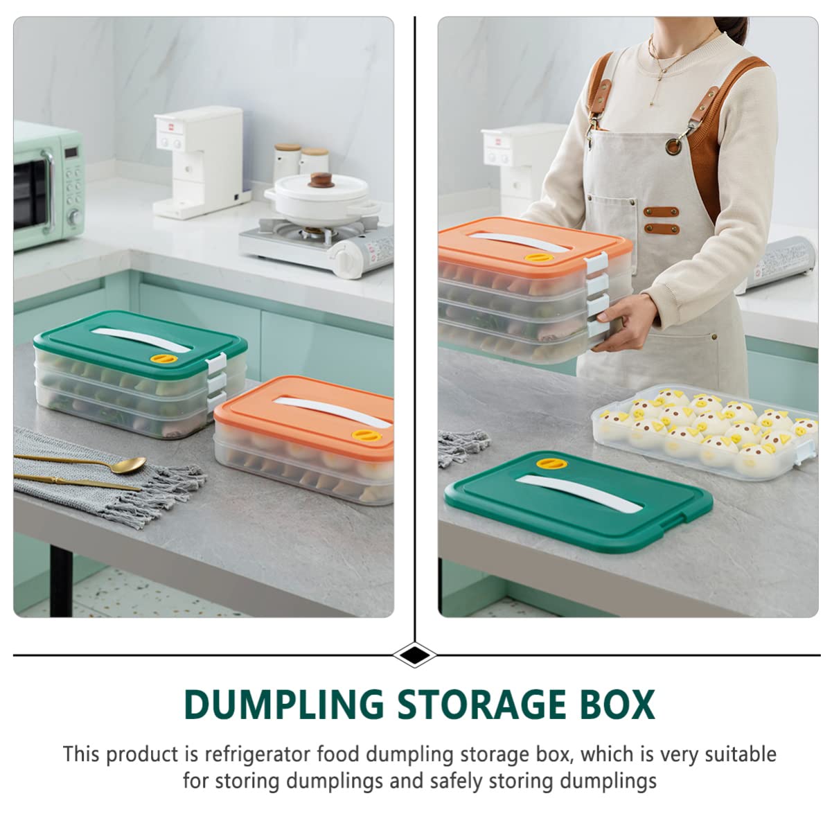 DOITOOL Refrigerator Organizer Bins - Plastic Food Storage Containers for Fridge, Crisper Drawer Organizer, Egg Tray & Dumpling Box - Perfect for Meal Prep, Leftovers & Kitchen Organization