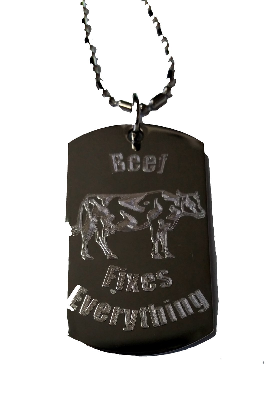 Shark Beef Fixes Everything Hat - Stylish Military Dog Tag Luggage Chain Necklace for Men | Perfect for Travel, Outdoor Adventures & Streetwear Fashion