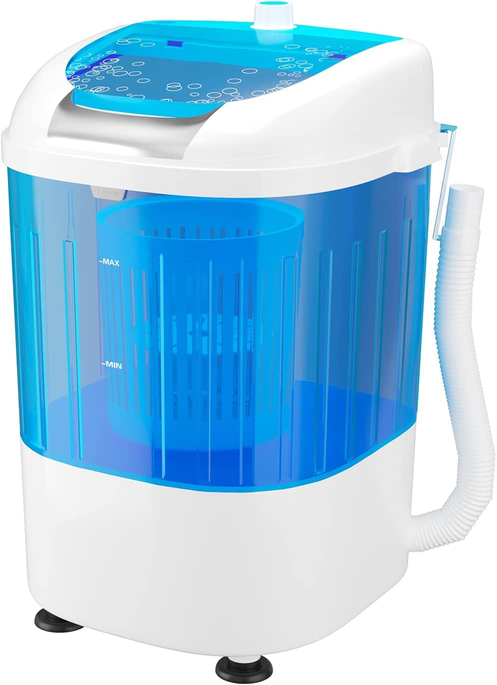 MEDIMALL Portable Washing Machine - 5.5lbs Compact Washer & Dryer Combo with Spin Cycle Basket & Drain Hose - Semi-Automatic Laundry Solution for RV Camping, Apartments, Dorms - Perfect for Small Spaces & Travel Use (Blue)