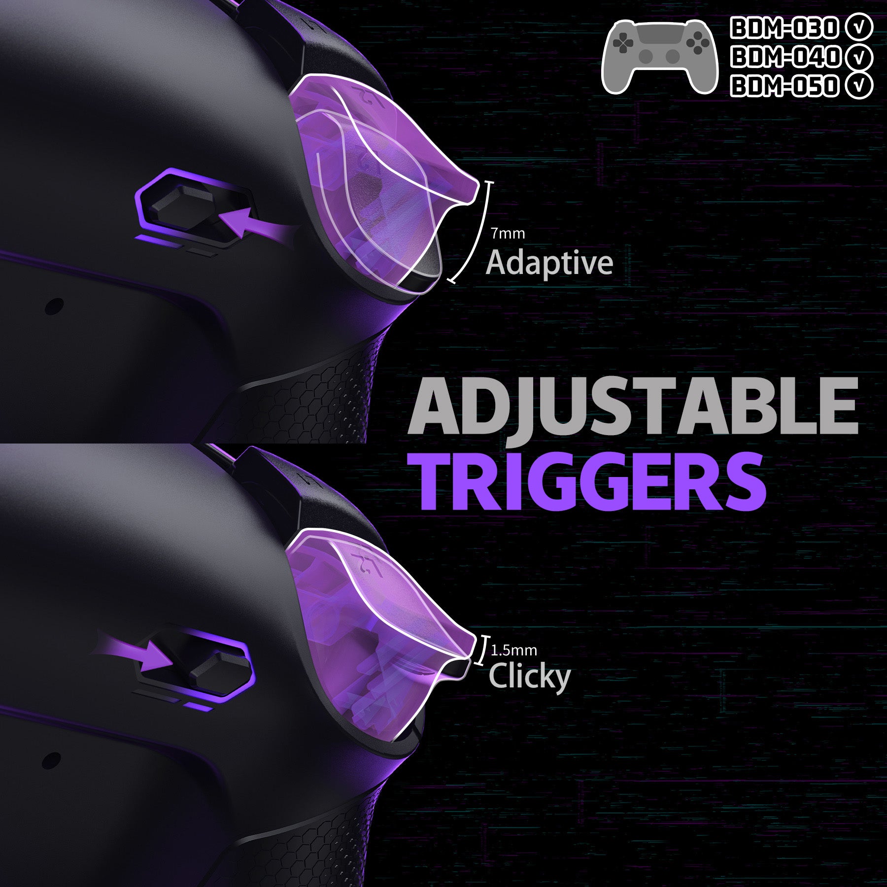 Premium eXtremeRate Real Metal Buttons (RMB) RISE Plus MAX Back Paddles Kit with Clicky Trigger Stops & Non-Slip Grip for PS5 Controller BDM-030/040/050 - Black | Enhanced Gaming Performance for FPS, Racing & Competitive Play