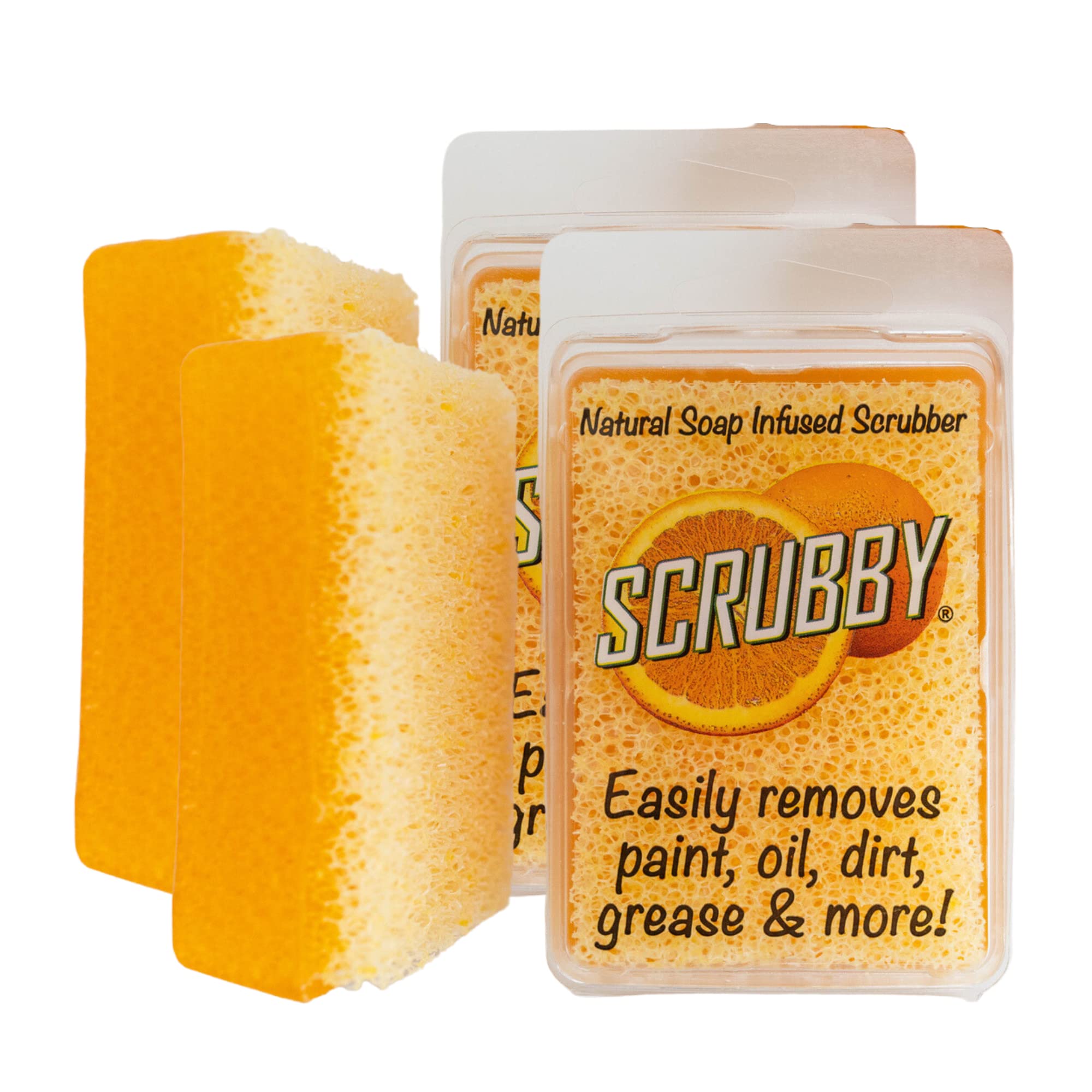 SCRUBBY SOAP LLC Citrus Cleaner Soap Bars - 2 Pack Orange Scented, Exfoliating & Moisturizing for Hands, Body & Kitchen Use - Natural & Refreshing for Daily Cleansing Routine