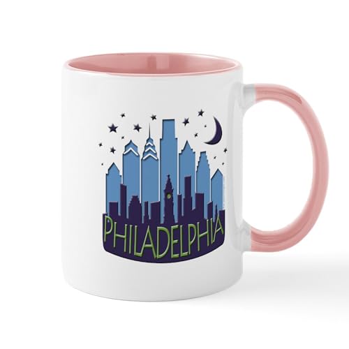 White/Pink Inside - Philly Skyline Mega Cool Mug