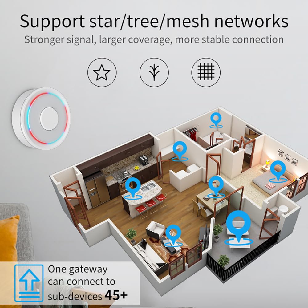 NEO Tuya Zigbee Gateway - Smart Home Hub with Wired Connection, Works with Alexa & Google Assistant | Control Lights, Thermostats & Security Devices for Home Automation